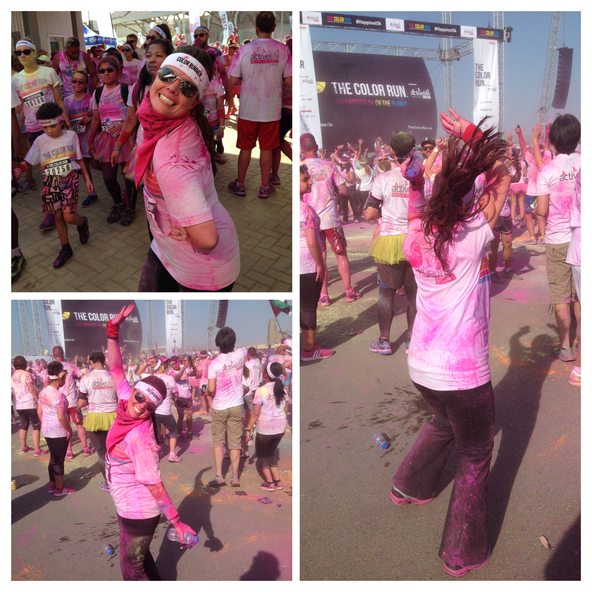 Dancing it out with the crowd.