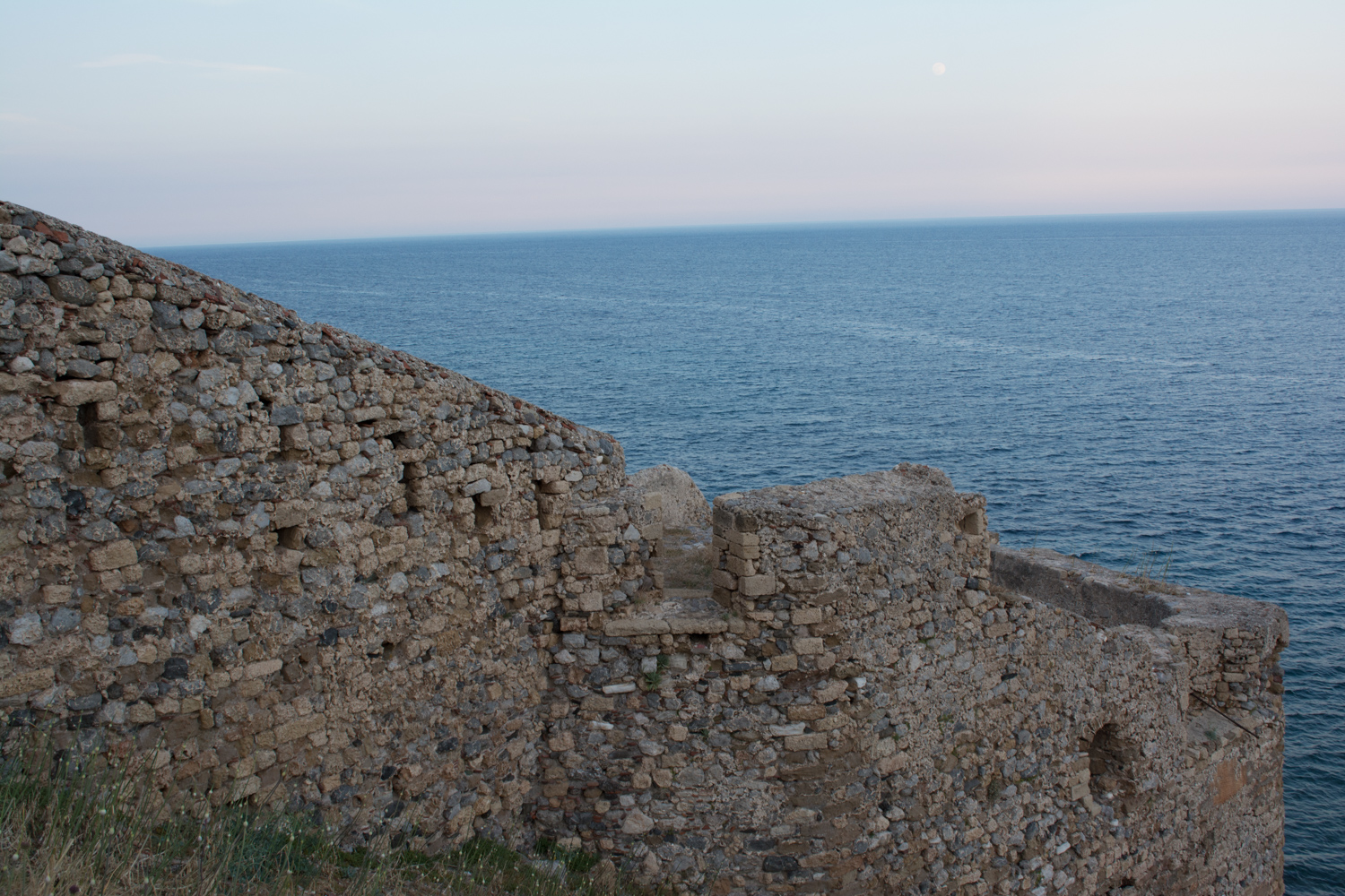Nearing the fortress walls of Monemvasia. No cars are allowed inside.