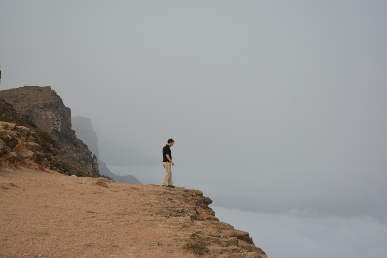 Looking over the edge into the clouds.