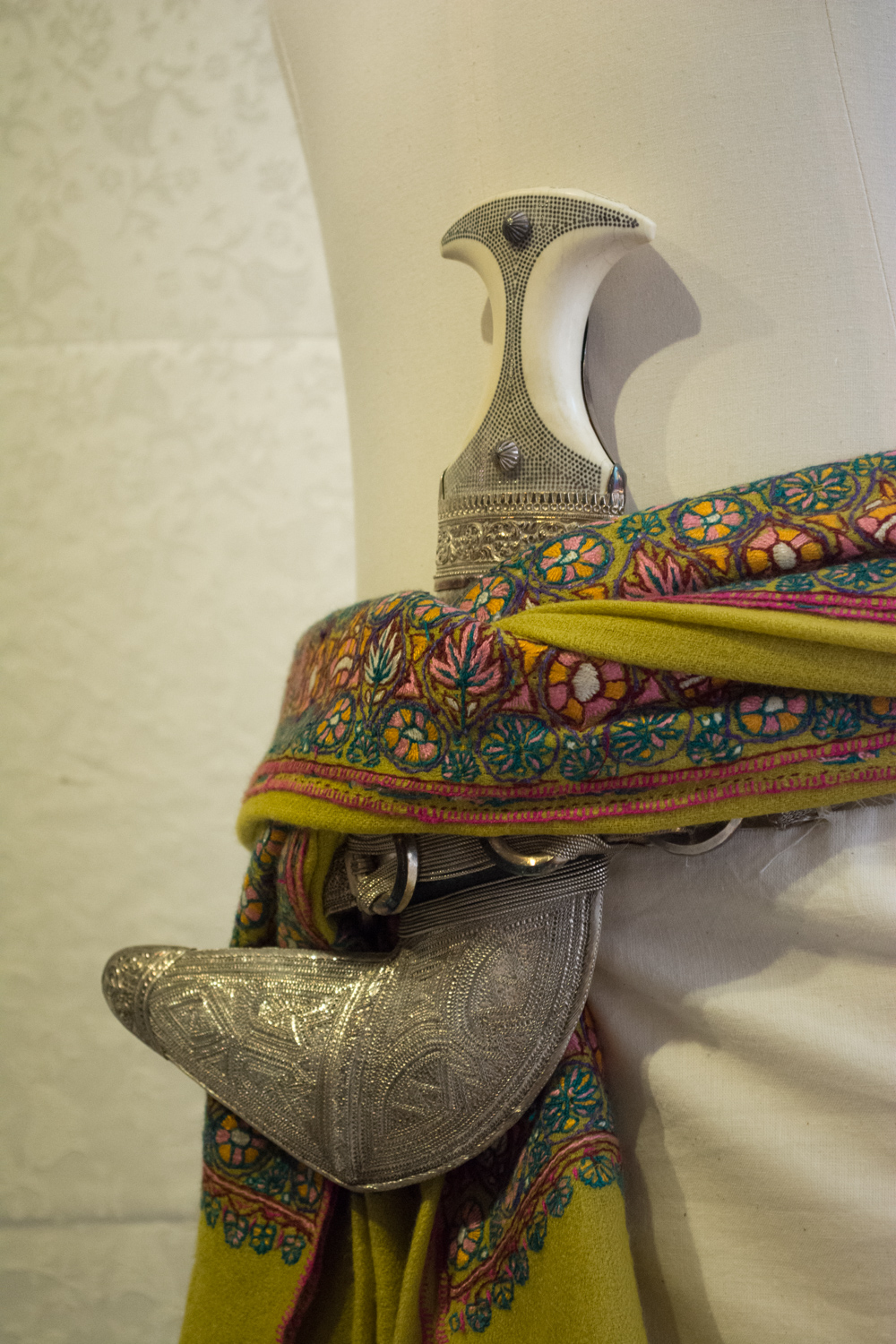 A khanjar is a dagar worn on a belt and typically hand made of silver. 