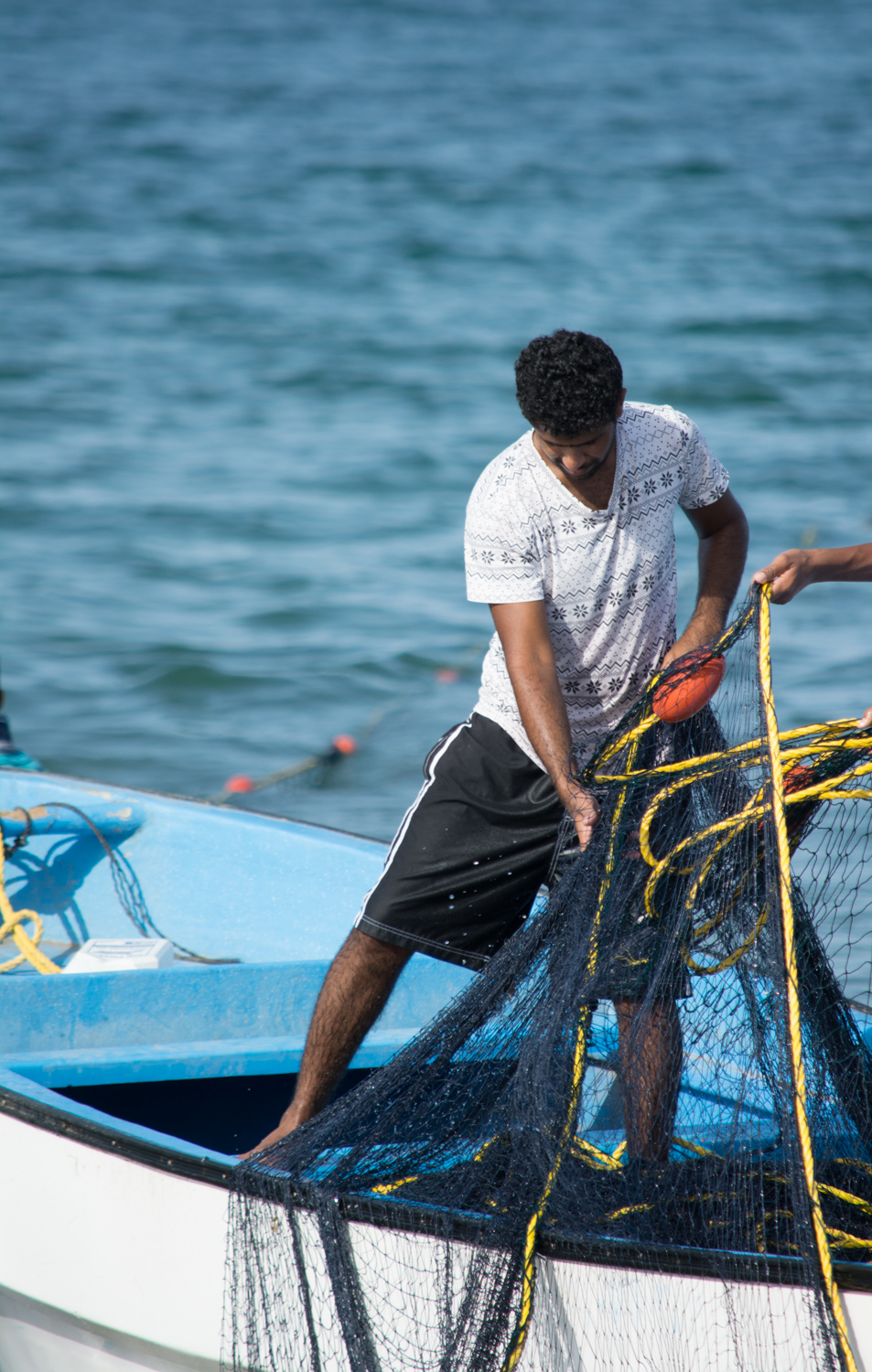 Clean up and net gathering.