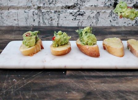 Smashed Avocado Canapes with BioCheese Cheddar Shred