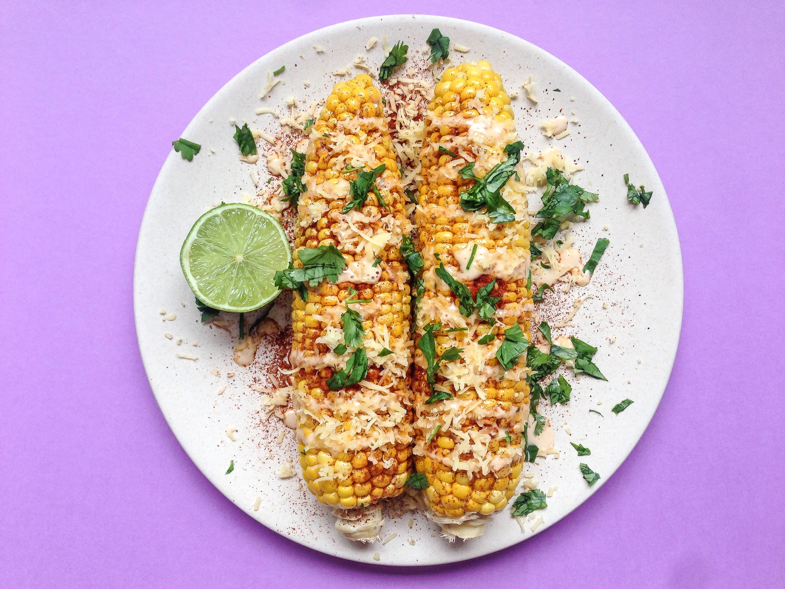 Mexican-Style Corn with Vegan Spicy Mayo