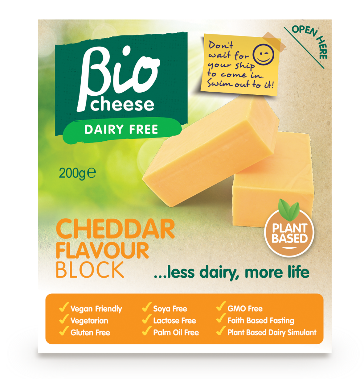 bio cheese cheddar block vegan cheese