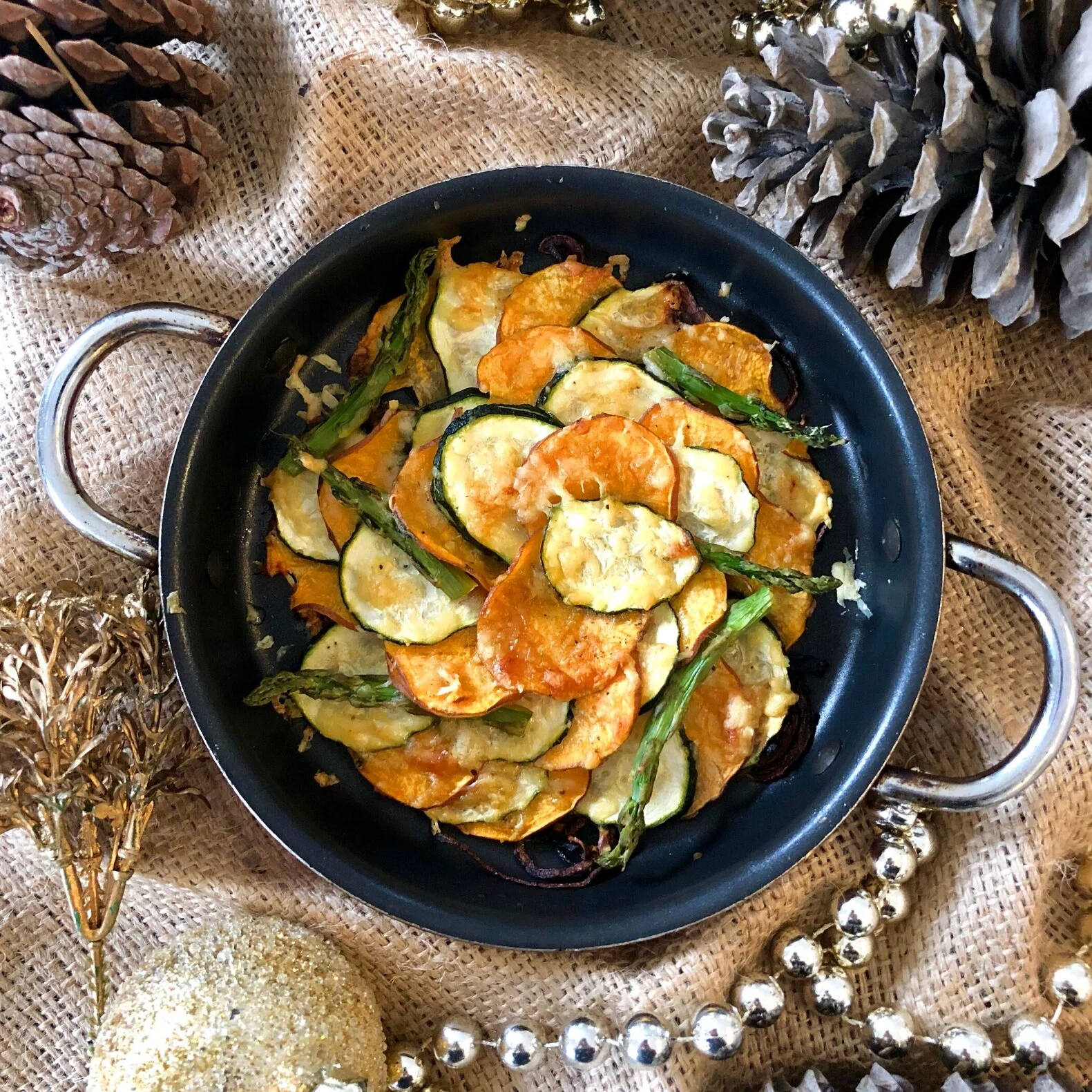 Bio Cheese, Zucchini and Sweet Potato Gratin