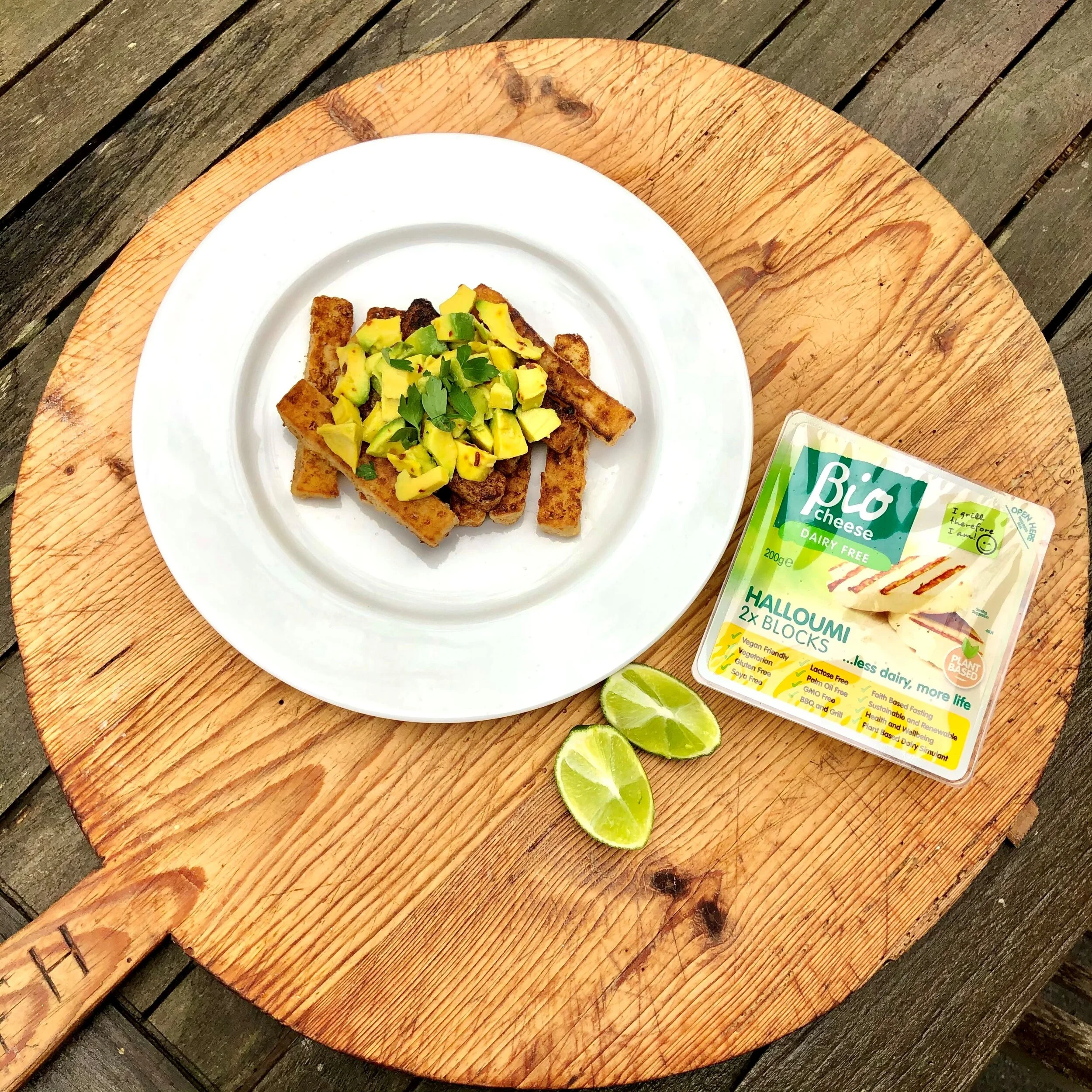 Loaded Halloumi Chips with Avocado Salsa