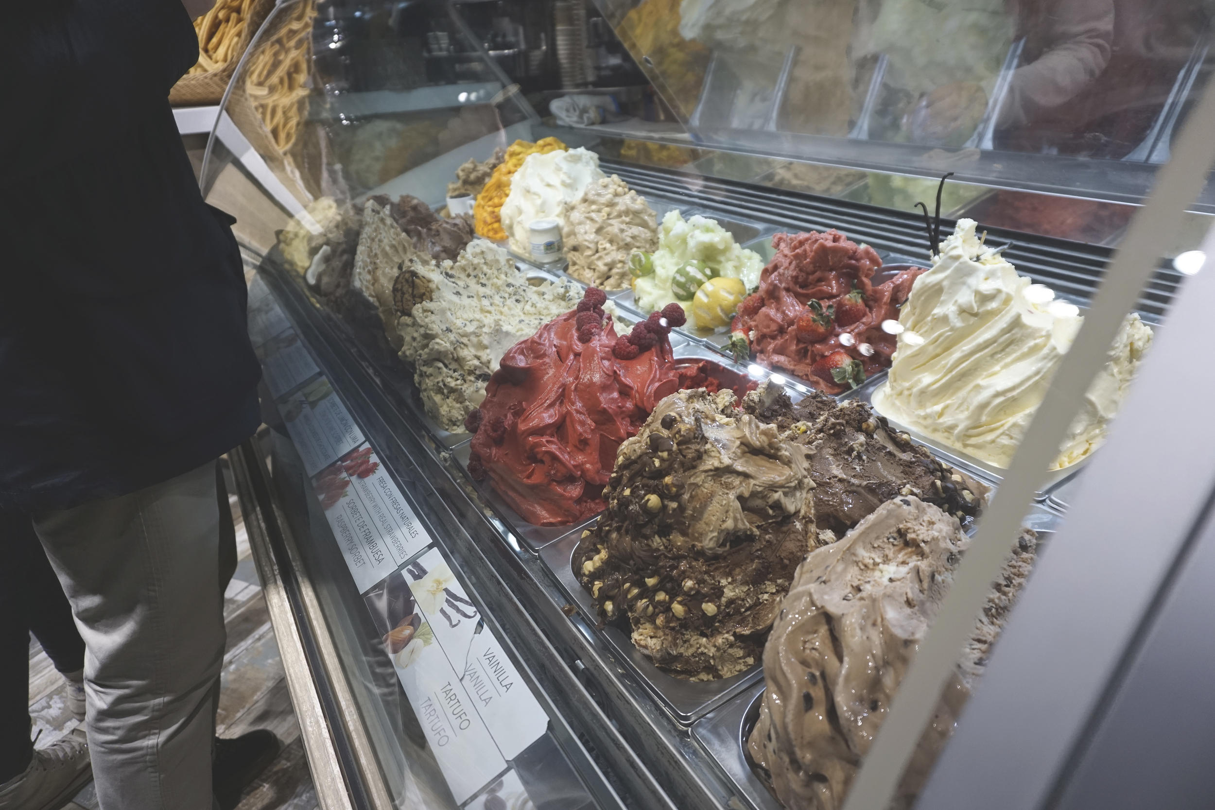 Gaudi inspired gelato piles, gelato shop, Passeig del Born, Barcelona, Spain