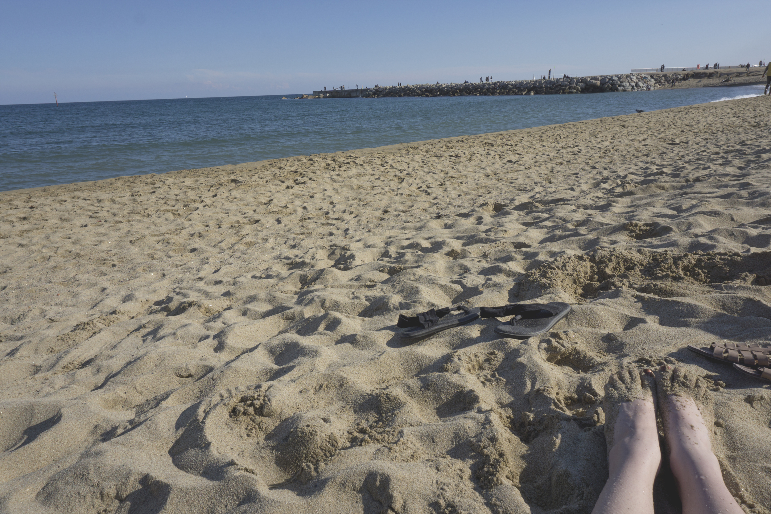 Beach toes, Barcelona, Spain