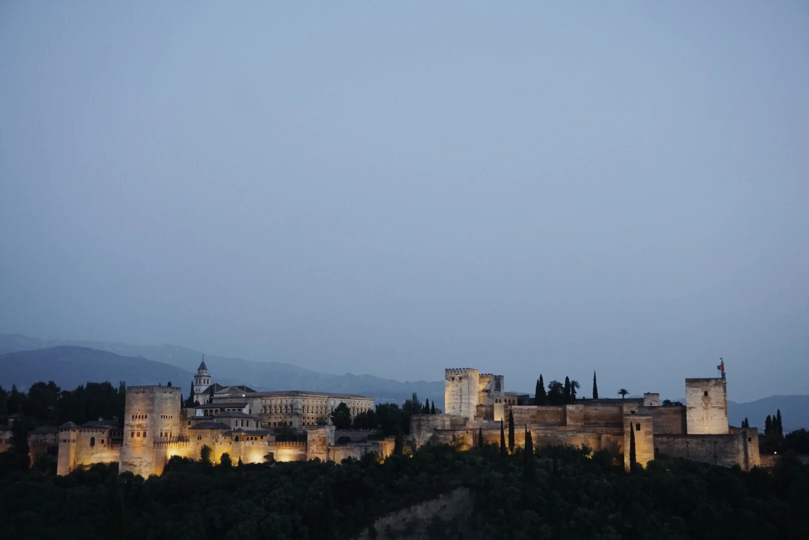 The Alhambra from San Nicolas, Granada, Spain