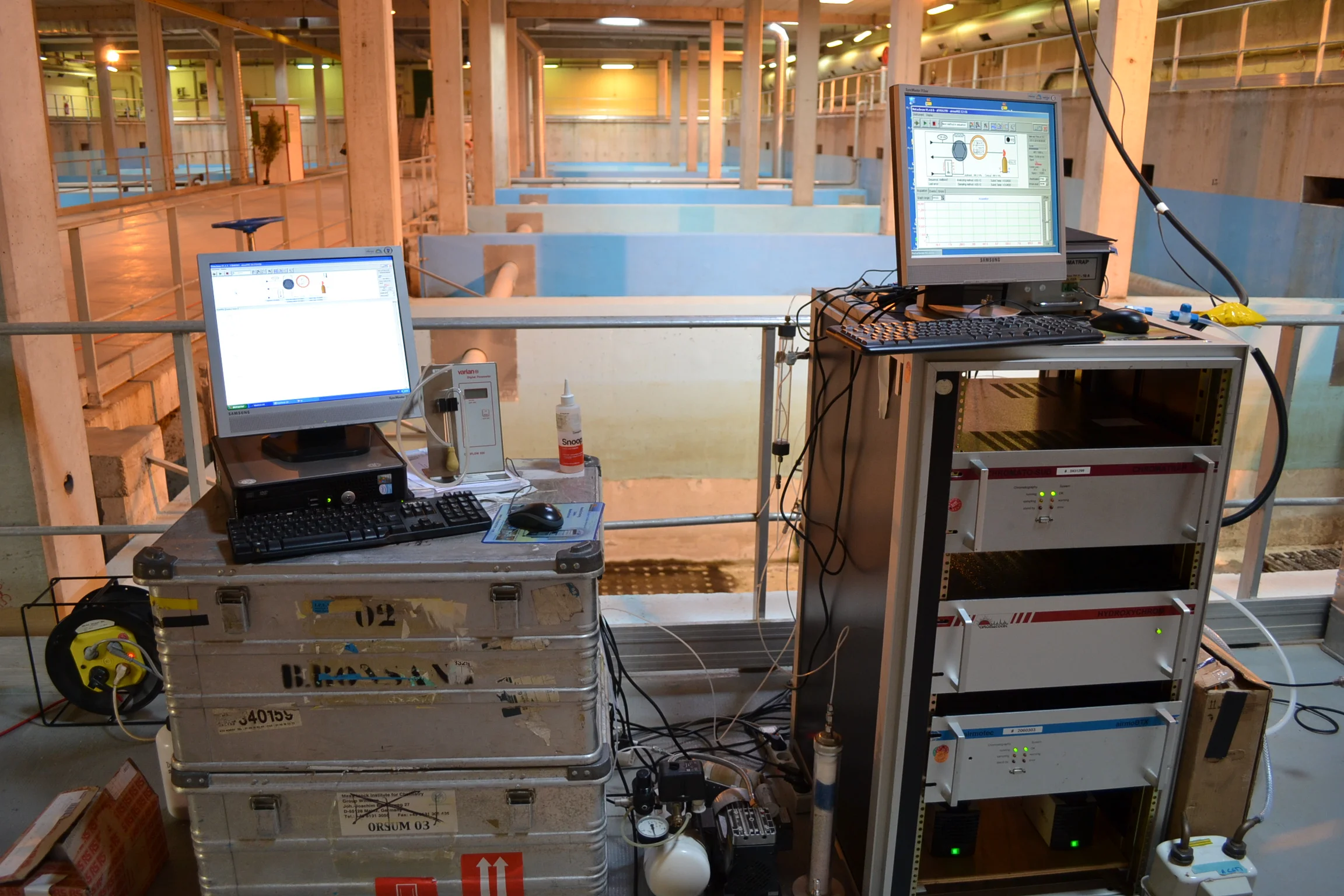 The GC systems working to determine the VOC concentrations