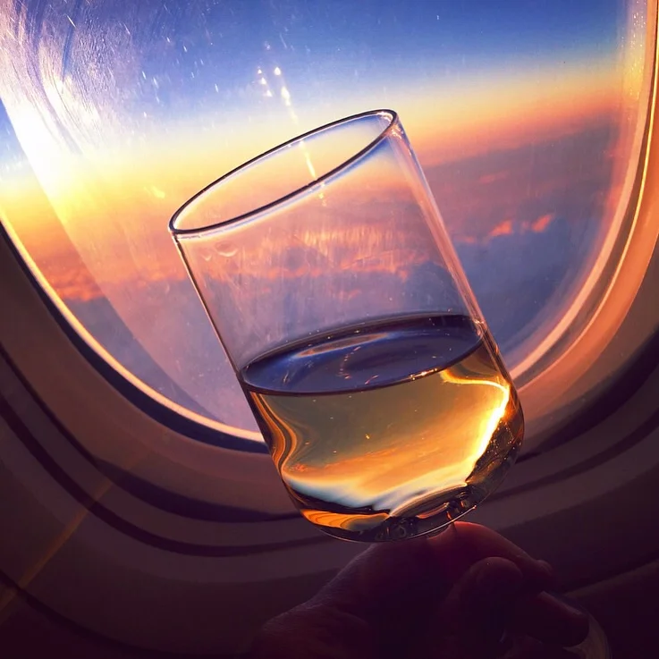 El vino, mi parte favorita de la avión.