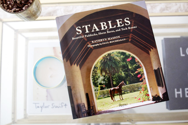 A coffee table book is the perfect way to tie your love for horses and horse farms into a stunning interior design scheme. Stables: Beautiful Paddocks, Horse Barns, and Tack Rooms not only brings the horses into the home, but anyone can flip through for design inspiration past just simply the home. I never get bored of looking at stunning horse farms.