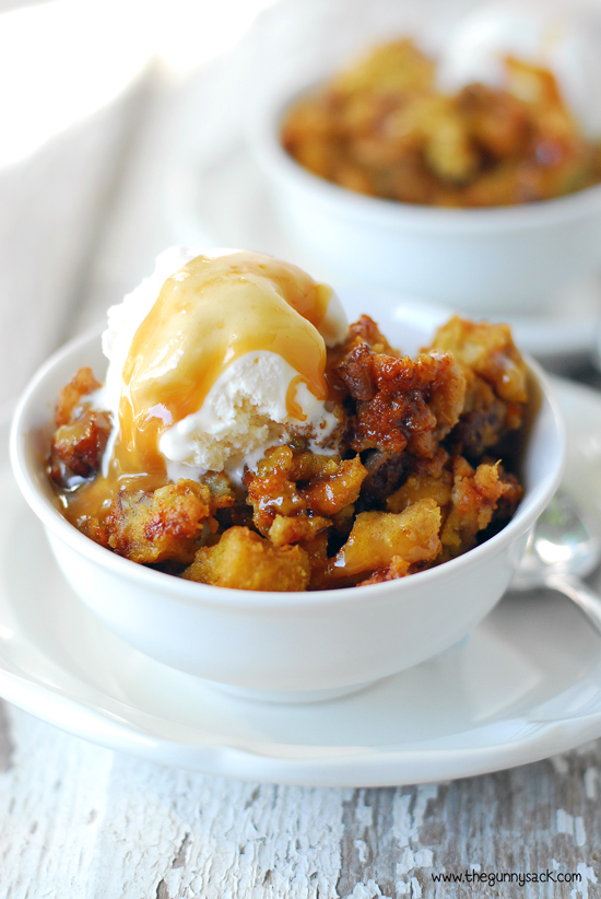 I'm a huge fan of bread pudding in any form, but this Pumpkin Pecan Bread Pudding just sounds like one of the best there could be. Like pumpkin pie but even better, this bread pudding is soaked with pumpkin-y goodness and combines crunchy from the pecans with the softness of the bread.