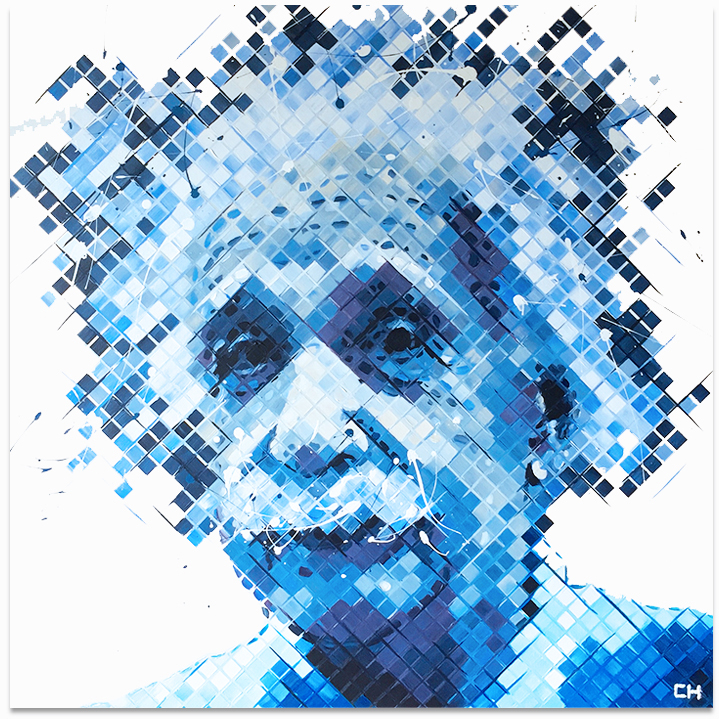 Albert Einstein III, 2016 Acrylic on canvas (30in × 30in)