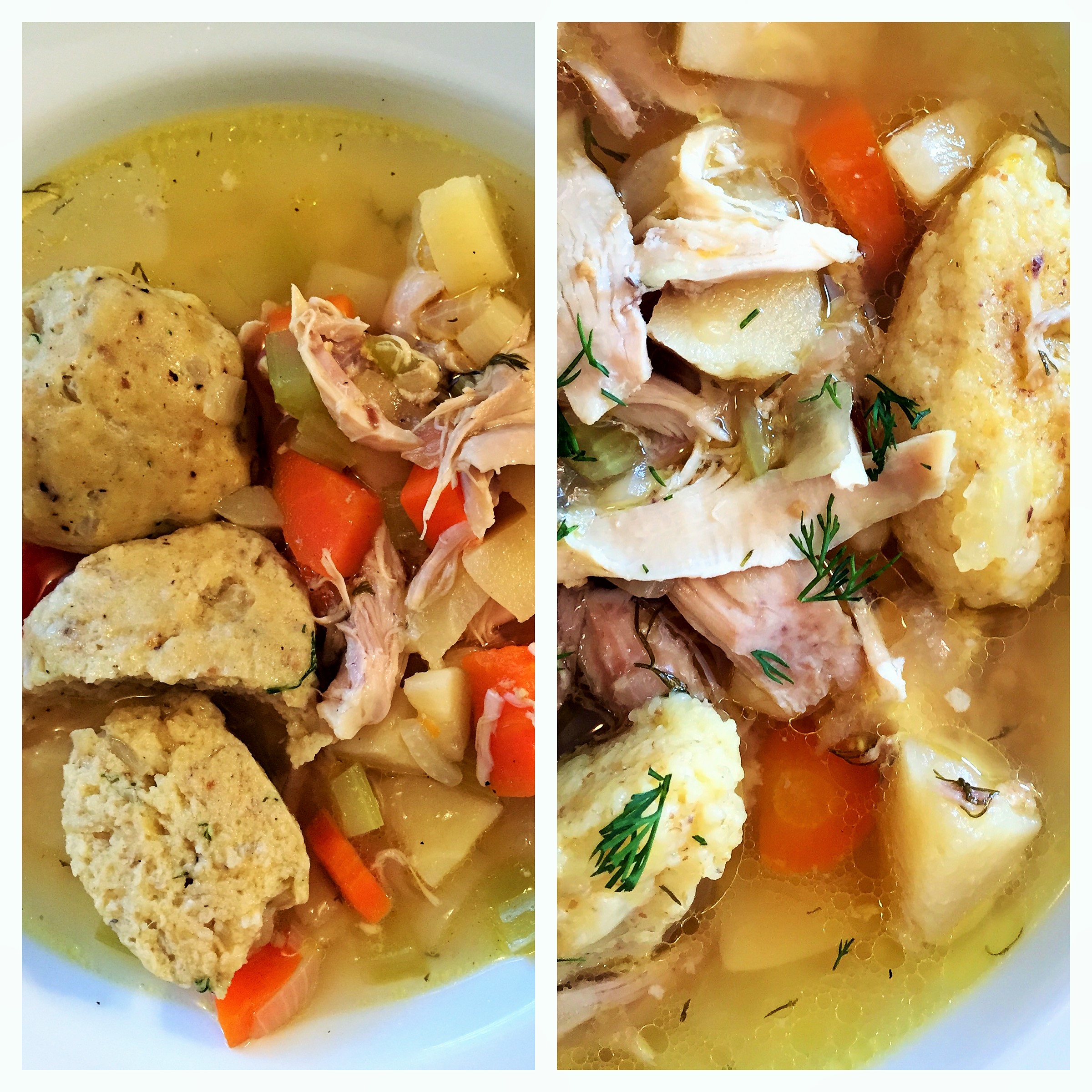 Soup with Matzo Balls, or Cream of Wheat Dumplings