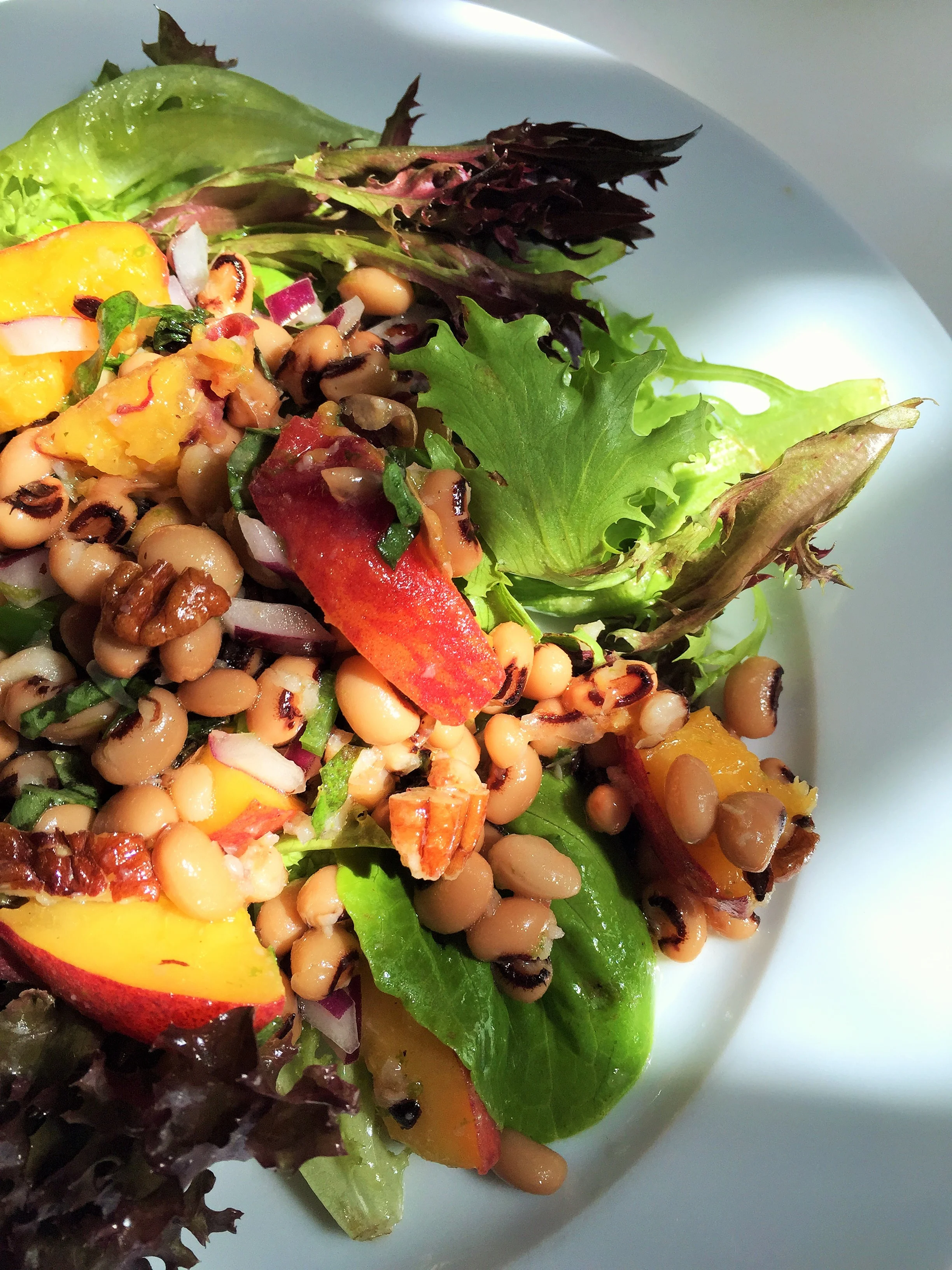 Blackeyed Pea Salad with Peaches and Pecans — Kitchen Bliss