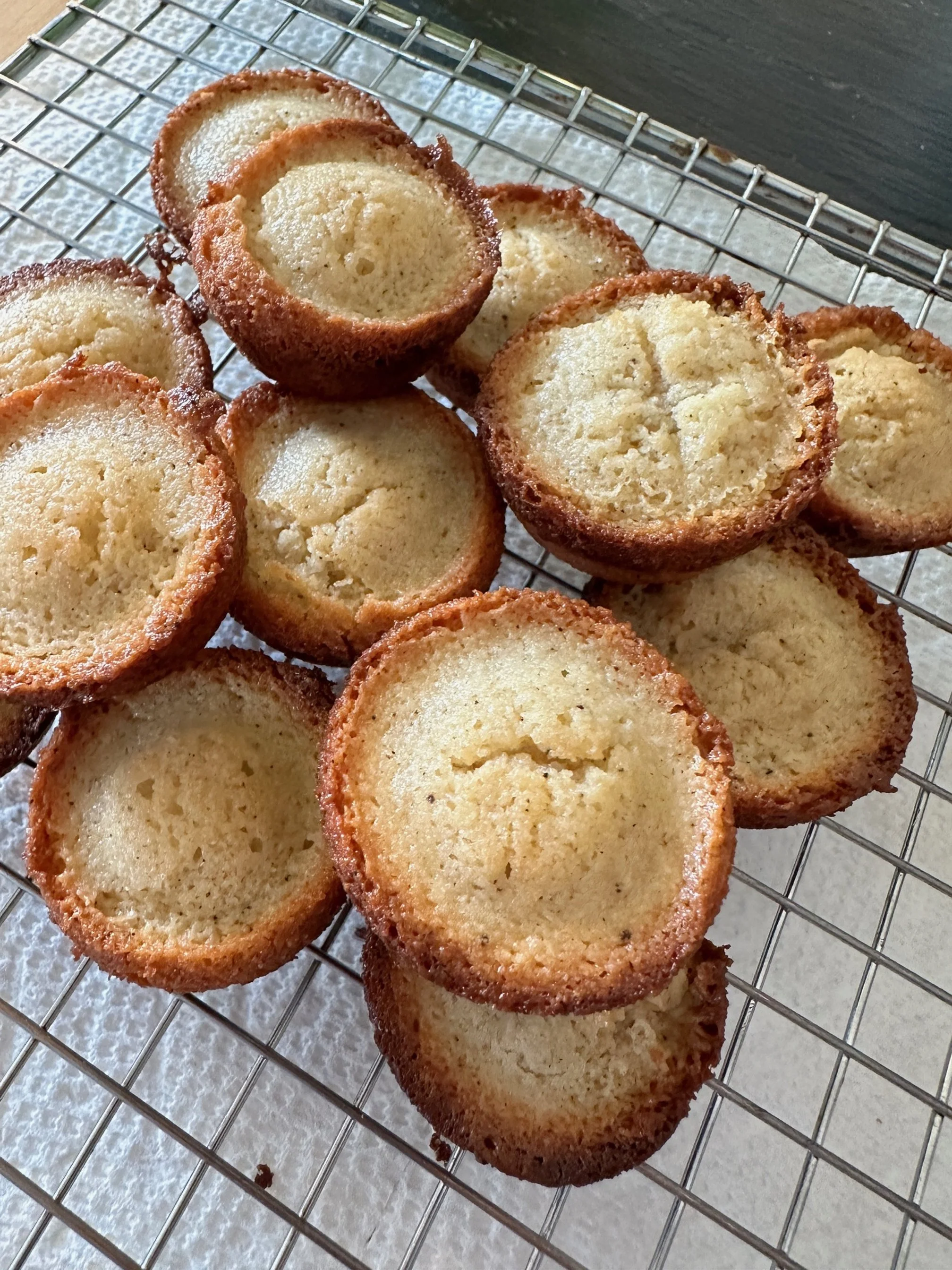 financier cookies made with almond flour