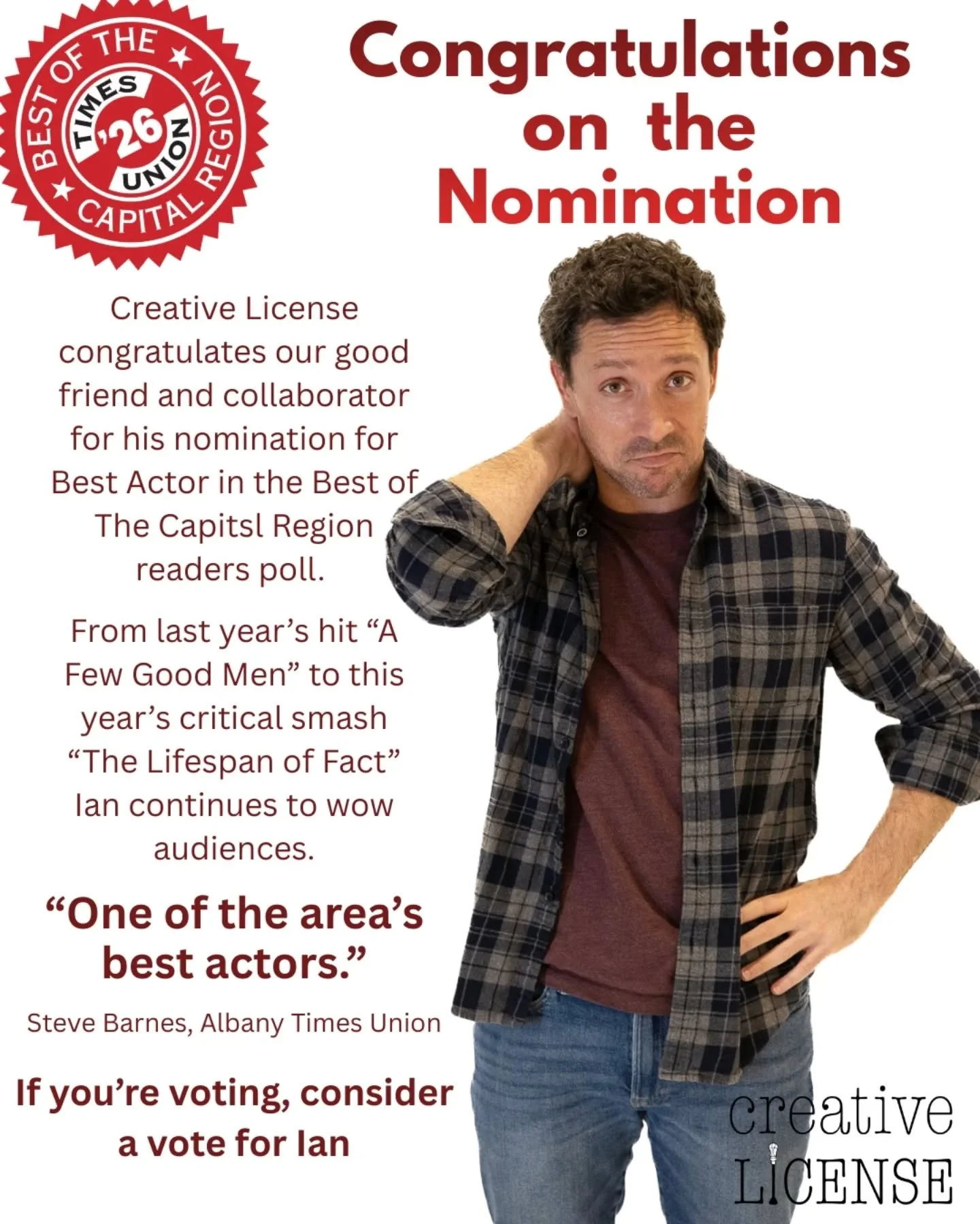 Congrats to our friend on the much-deserved recognition. If you're planning to vote in this year's poll, please consider voting for Ian!