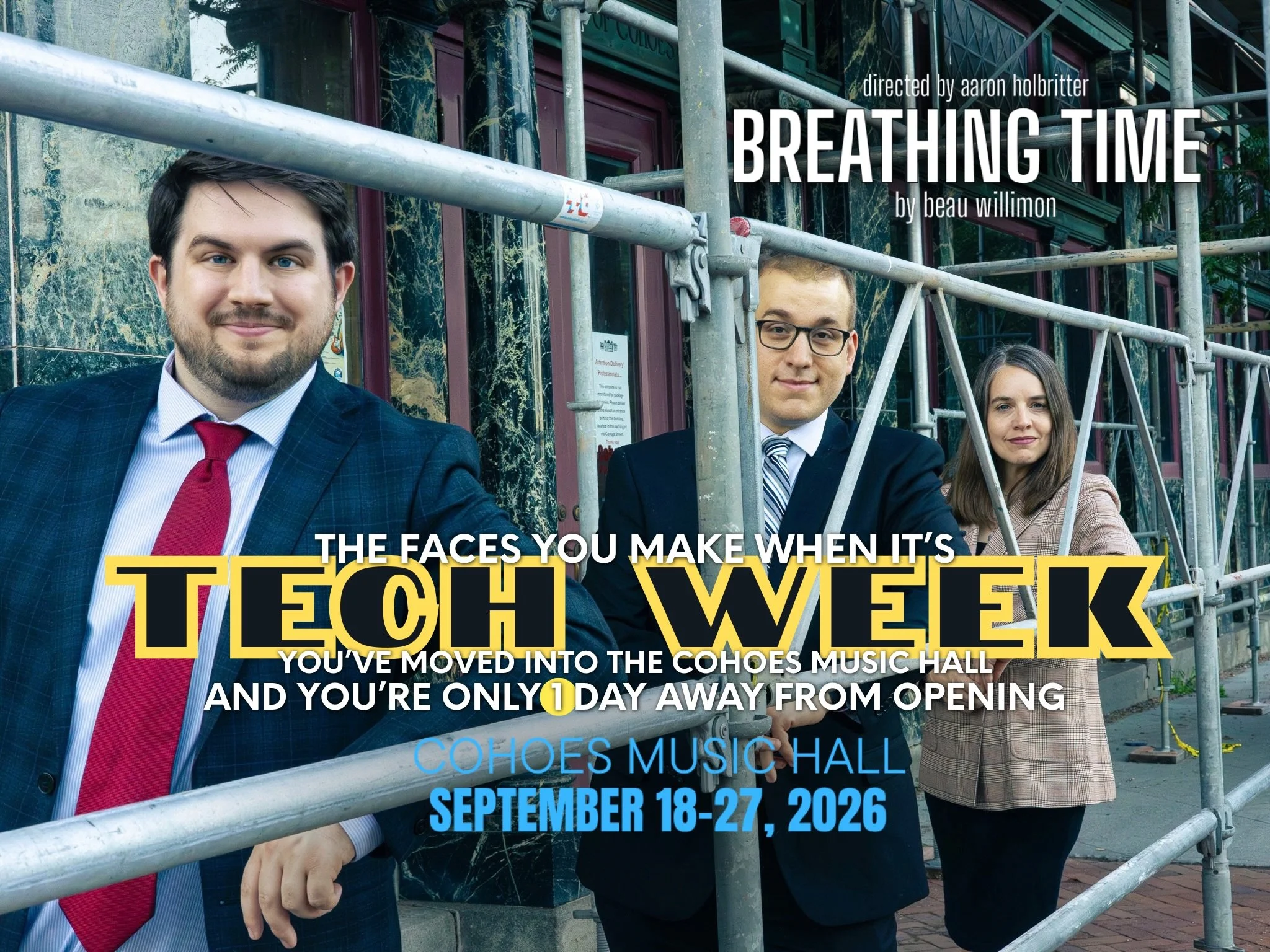 Oh, we&rsquo;re so ready. 

🎟️LINK IN BIO

BREATHING TIME
By Beau Willimon
Directed by Aaron Holbritter 

SEPTEMBER 18-17
At the Cohoes Music Hall