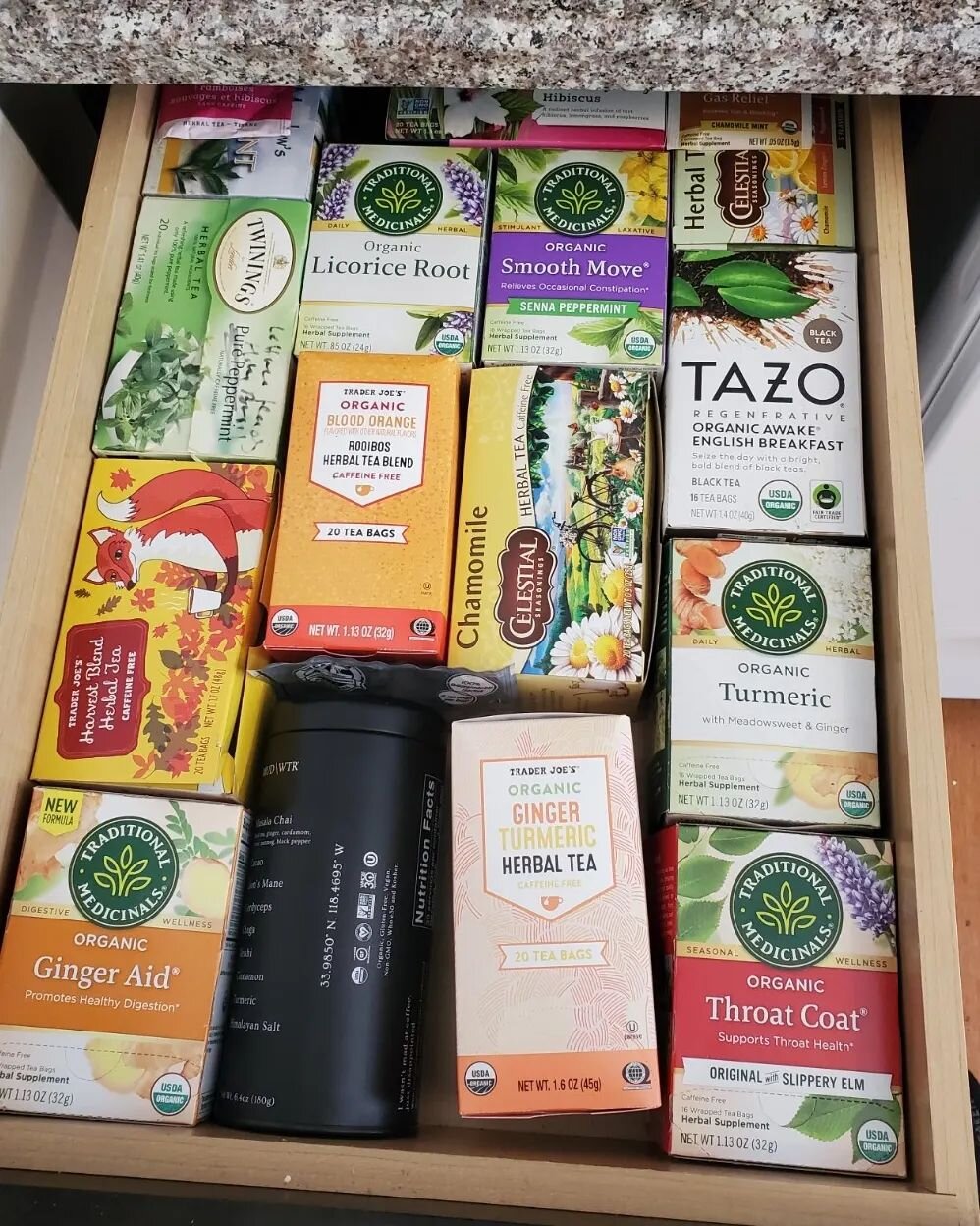 Tea drawer ❤️ before and after

These lovely clients already had this beautiful tea organizer on the counter. I was able to put their favorites in the drawer, and move backups to an upper cabinet. Now there's plenty of room for their favs and tea acc