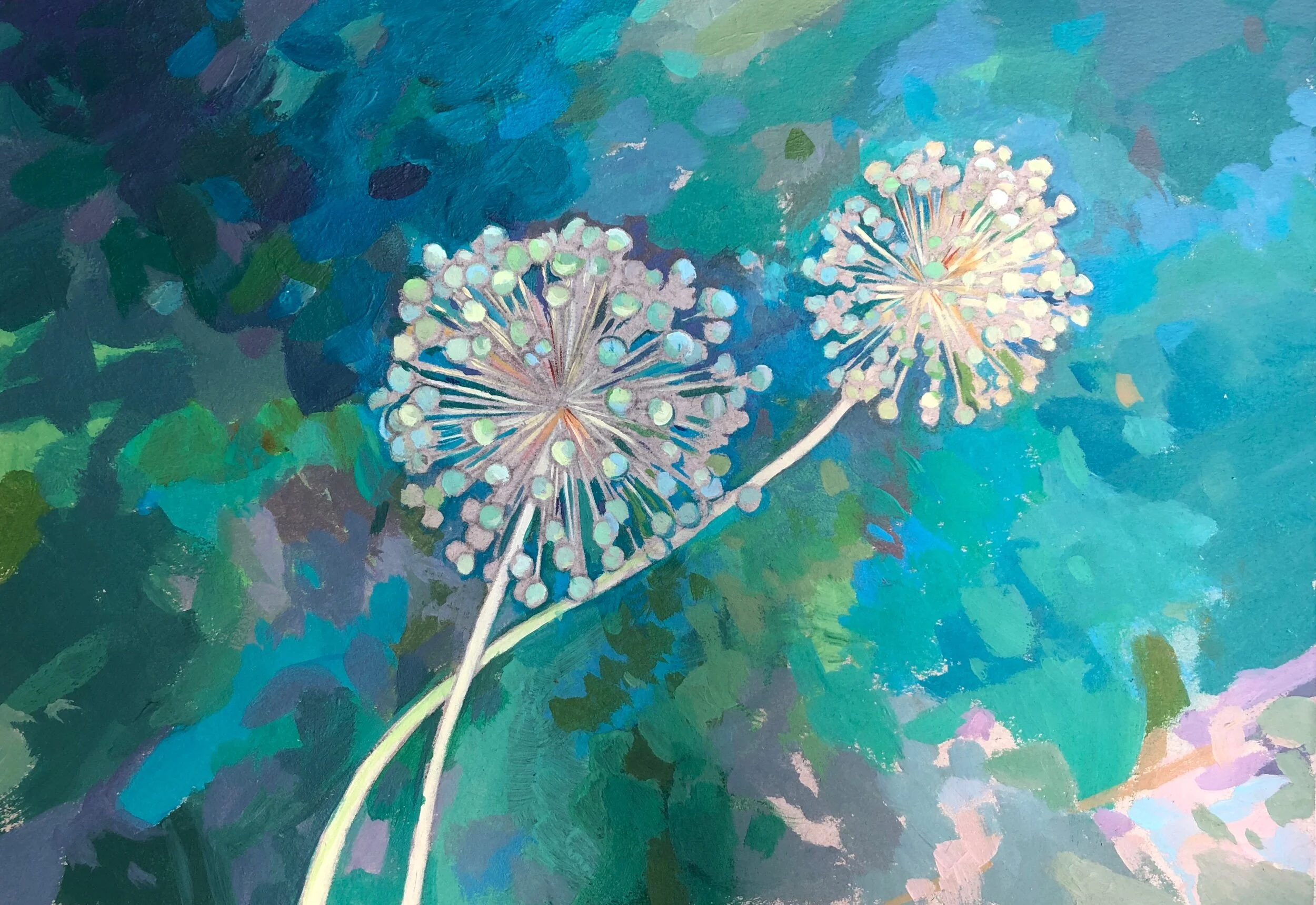 Czosnek Daria Rzepiela, 2020 akryl na tekturze,