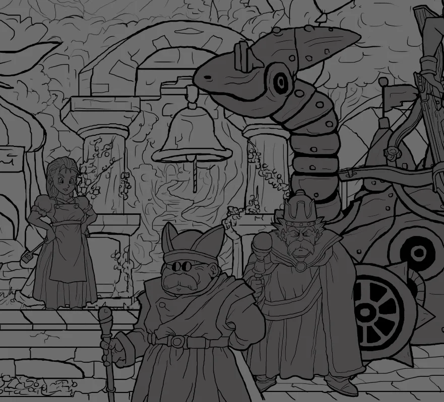 Sneak glimpse at my massive Chrono Trigger tribute illustration for the 20th anniversary of this legendary SNES game... even though i didn't get to play this game until the re-release in the UK, it has influenced me greatly. 