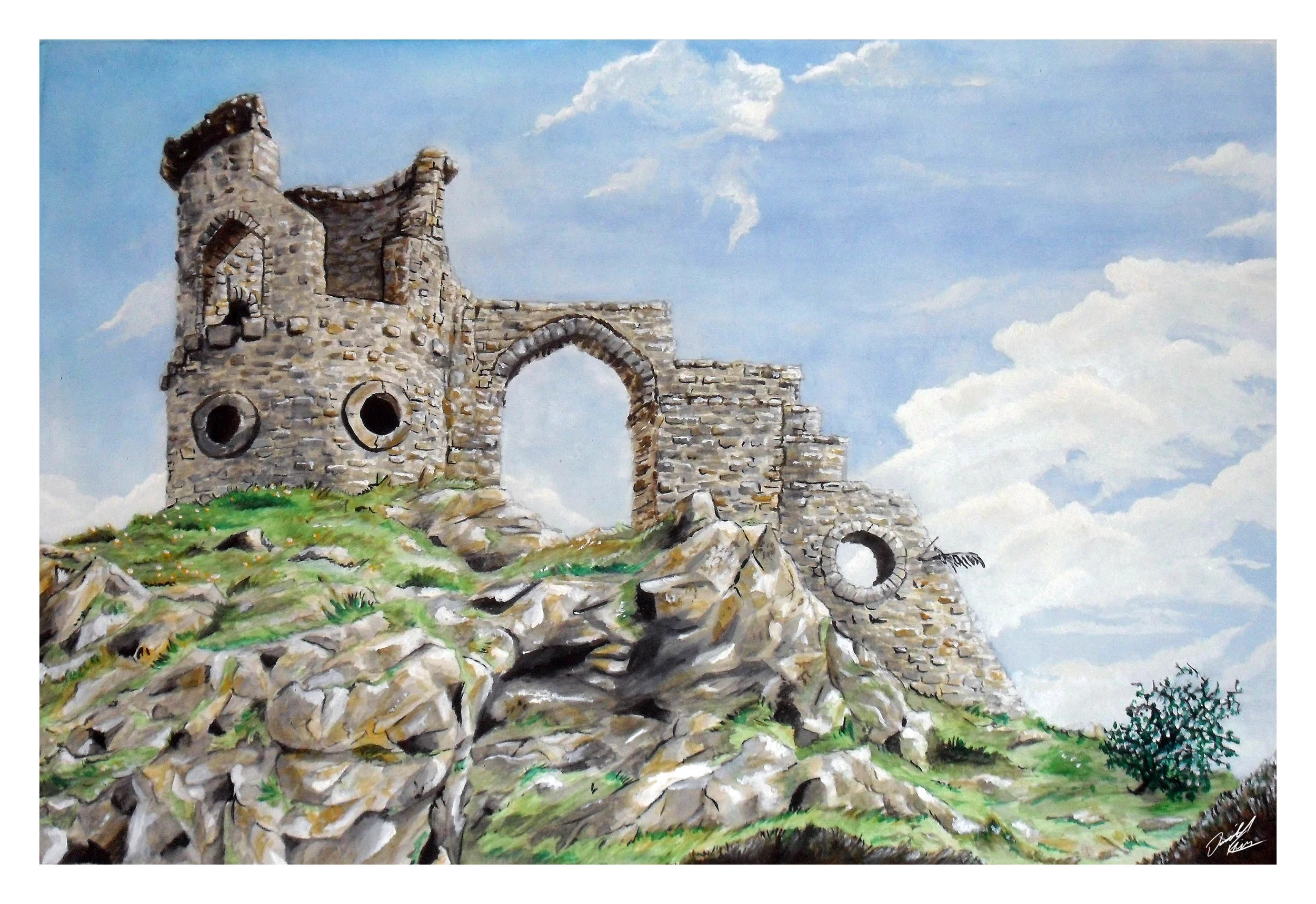 Watercolour commission that kicked off my foray back into painting again. Created for an old friend of the old castle ruin in our home village (prints available in my new store!)