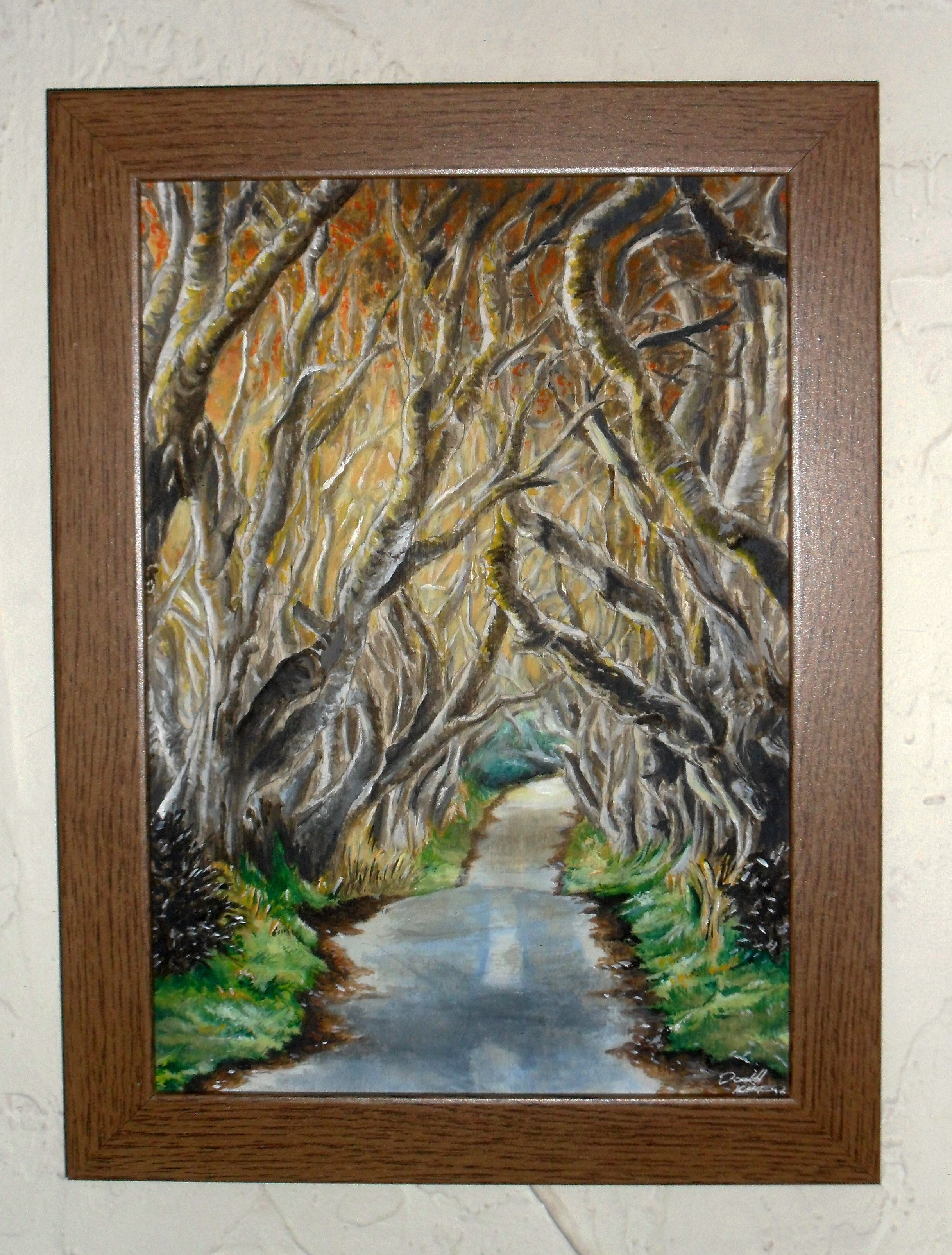 'The Interwoven Path' Framed Original ~Pencil & Watercolour on A4 Primed Birch Plywood ~£90 plus p+p