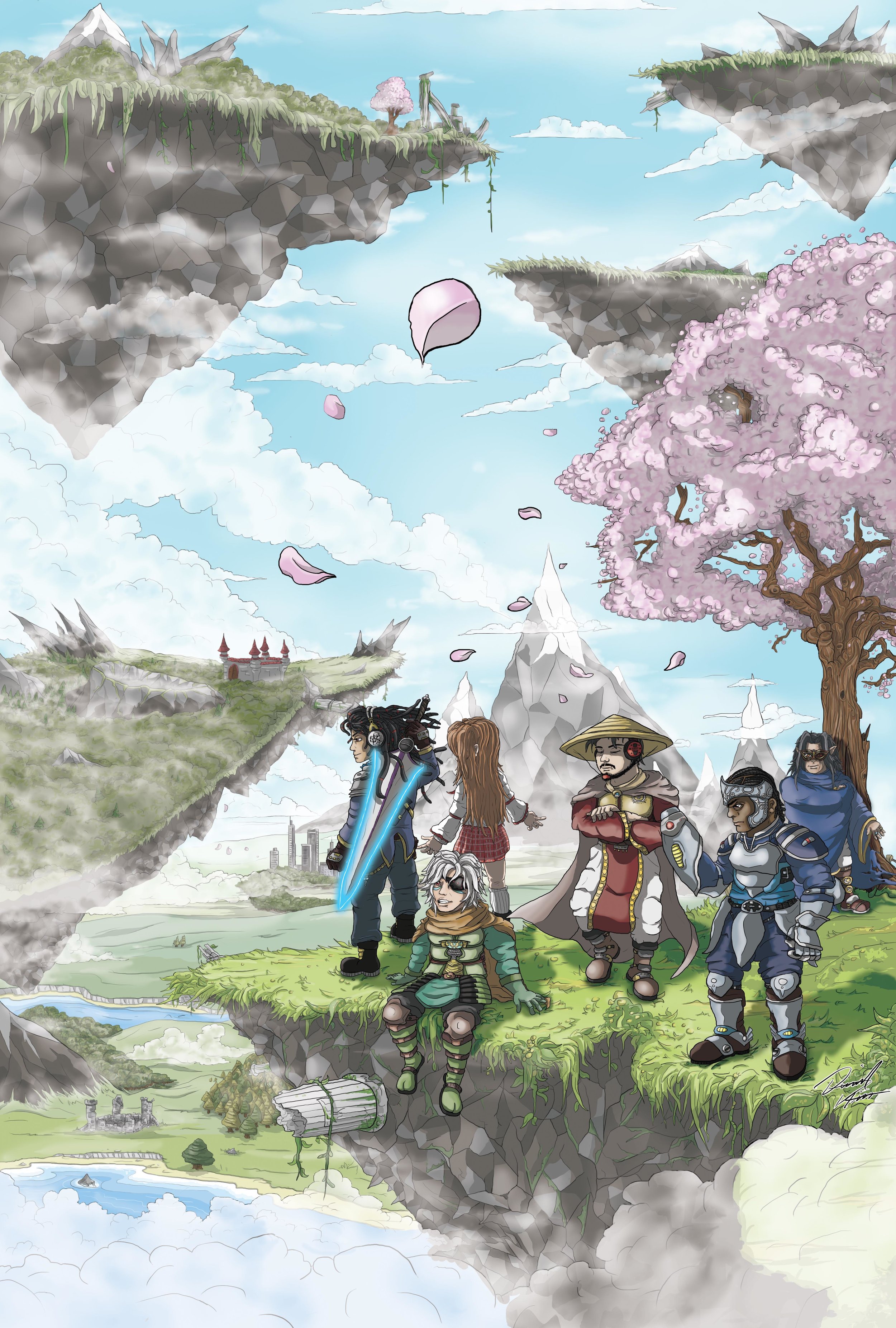 Tales of the Elements FC, by Last BeNeVoLeNcE was an absolute dream project for me; Creating huge poster art of a huge jrpg inspired world and characters, for not just an album but a retro rpg video game, all in one awesome package. 