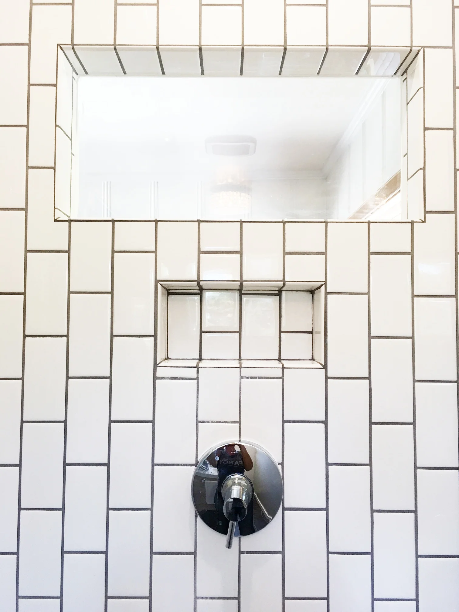 Two of my favorite attributes of the new shower. The window, which lets so much light in. It was Lance's idea. I can't take any credit. I love it and think it's brilliant. And the little niche for small items like soap.