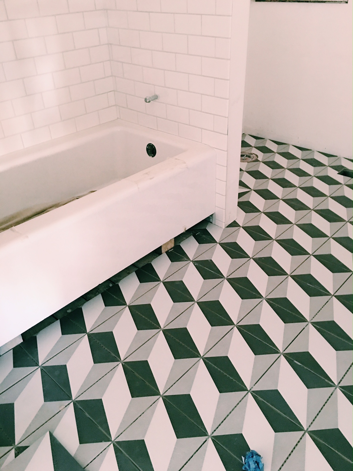 An in-progress peek at our guest bathroom.