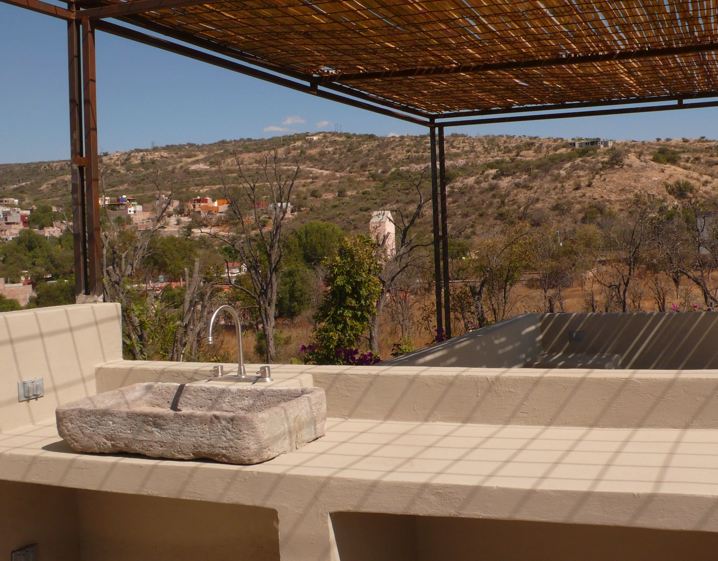This was the stone sink created for the roof top bar.