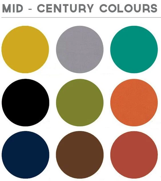 Here's what Thrive Furniture says are MCM colors