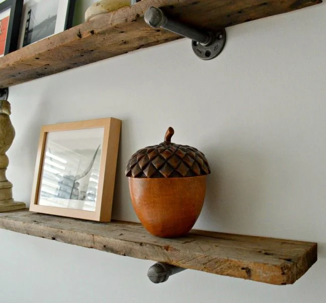 Barn Wood Industrial Shelves