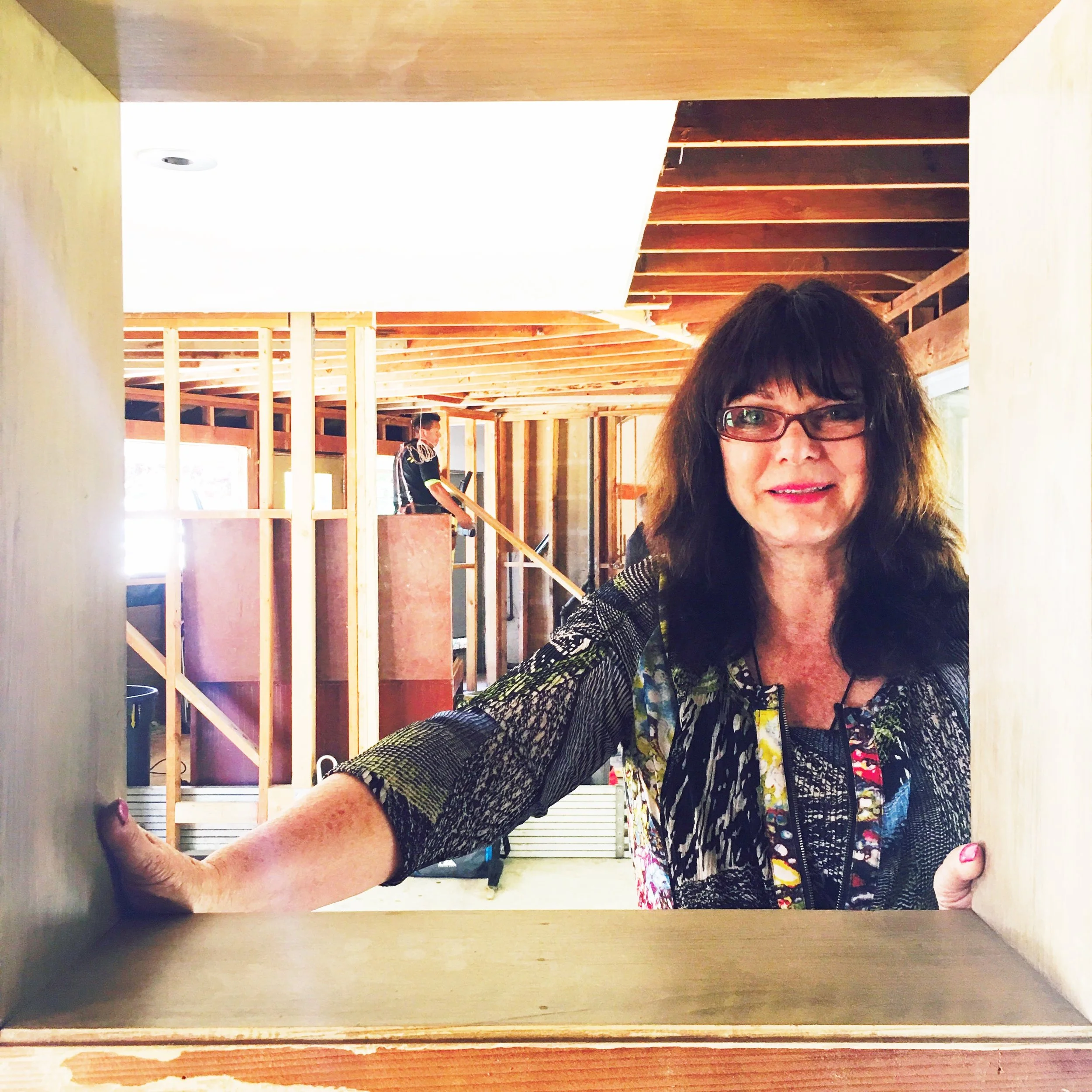 This is Helena Steele, my fabulous kitchen designer, from Golden Gate Kitchens in Los Altos.
