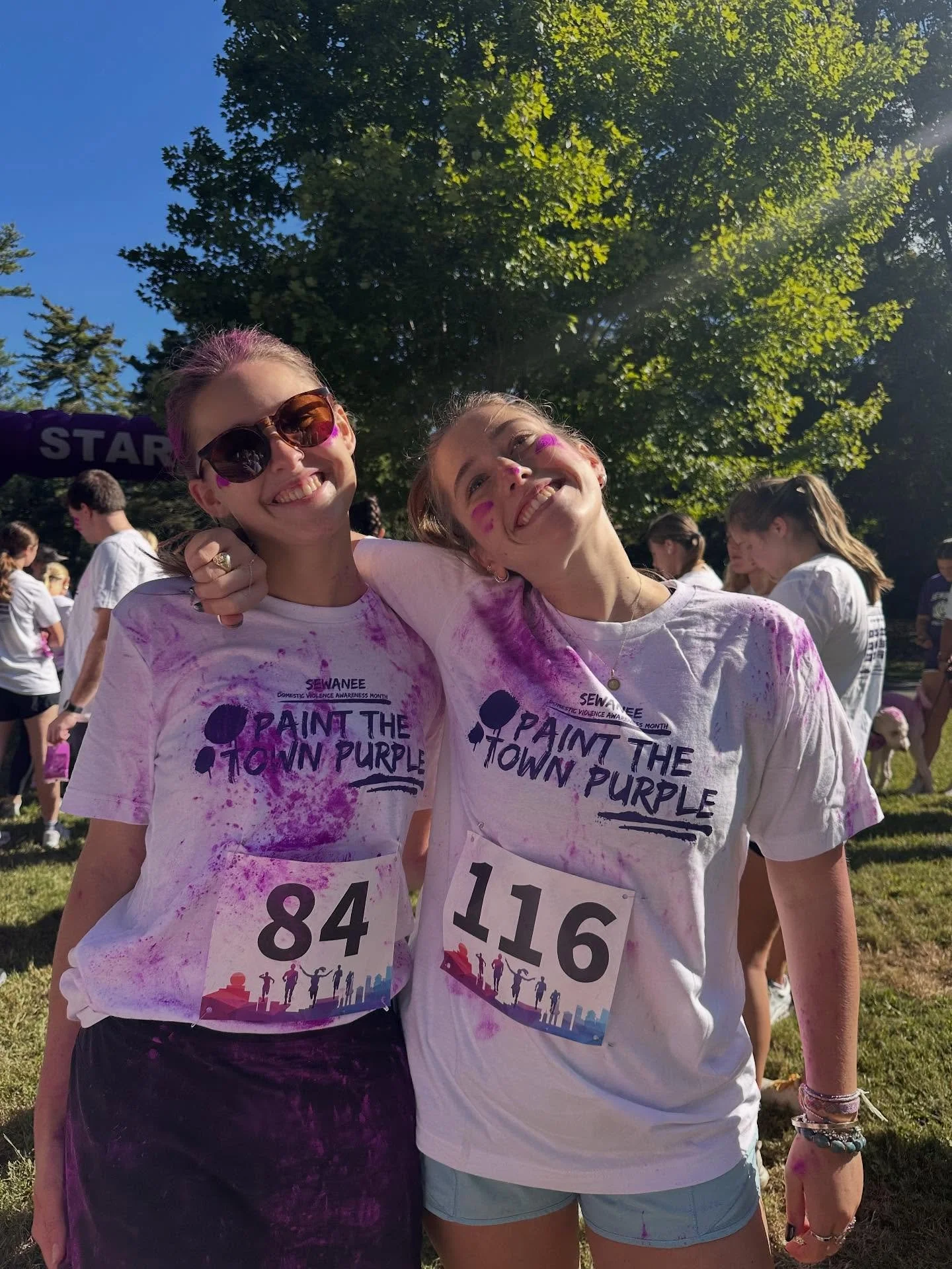 Paint the Town Purple!! 💜 This morning&rsquo;s 5k was a vibrant celebration in support of Domestic Violence Awareness Month. I had the best time being completely covered in purple powder while running for such an important cause. Huge thank you to @