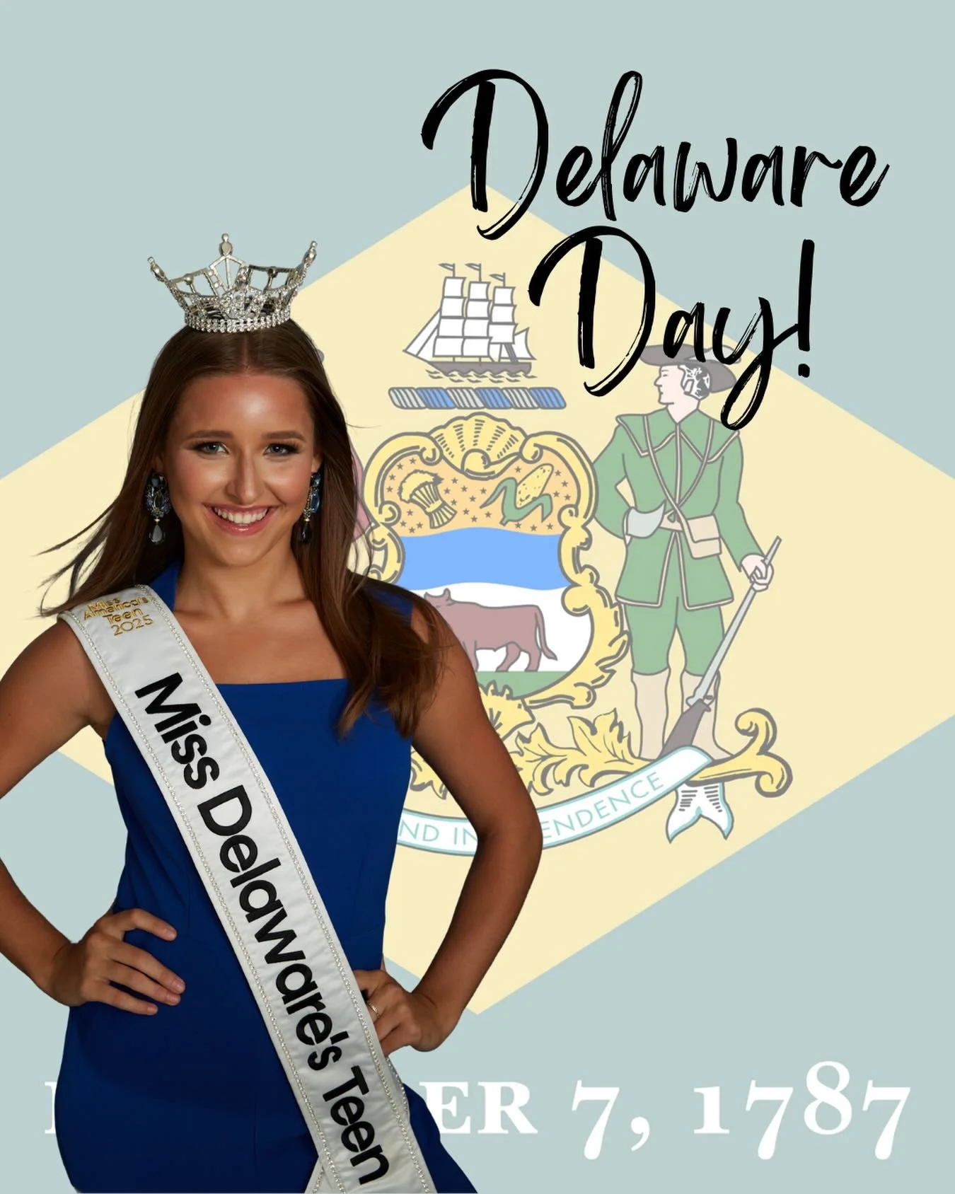 Happy Delaware Day! On December 7, 1787, our little state made a historic move &mdash; first to ratify, first to lead. 💙✨ #FirstState #DelawareDay

#MissDelaware #MissDelawaresTeen #MissDeOrg #MissAmerica #MissAmericasTeen #AveryEileen  #OfficiallyH