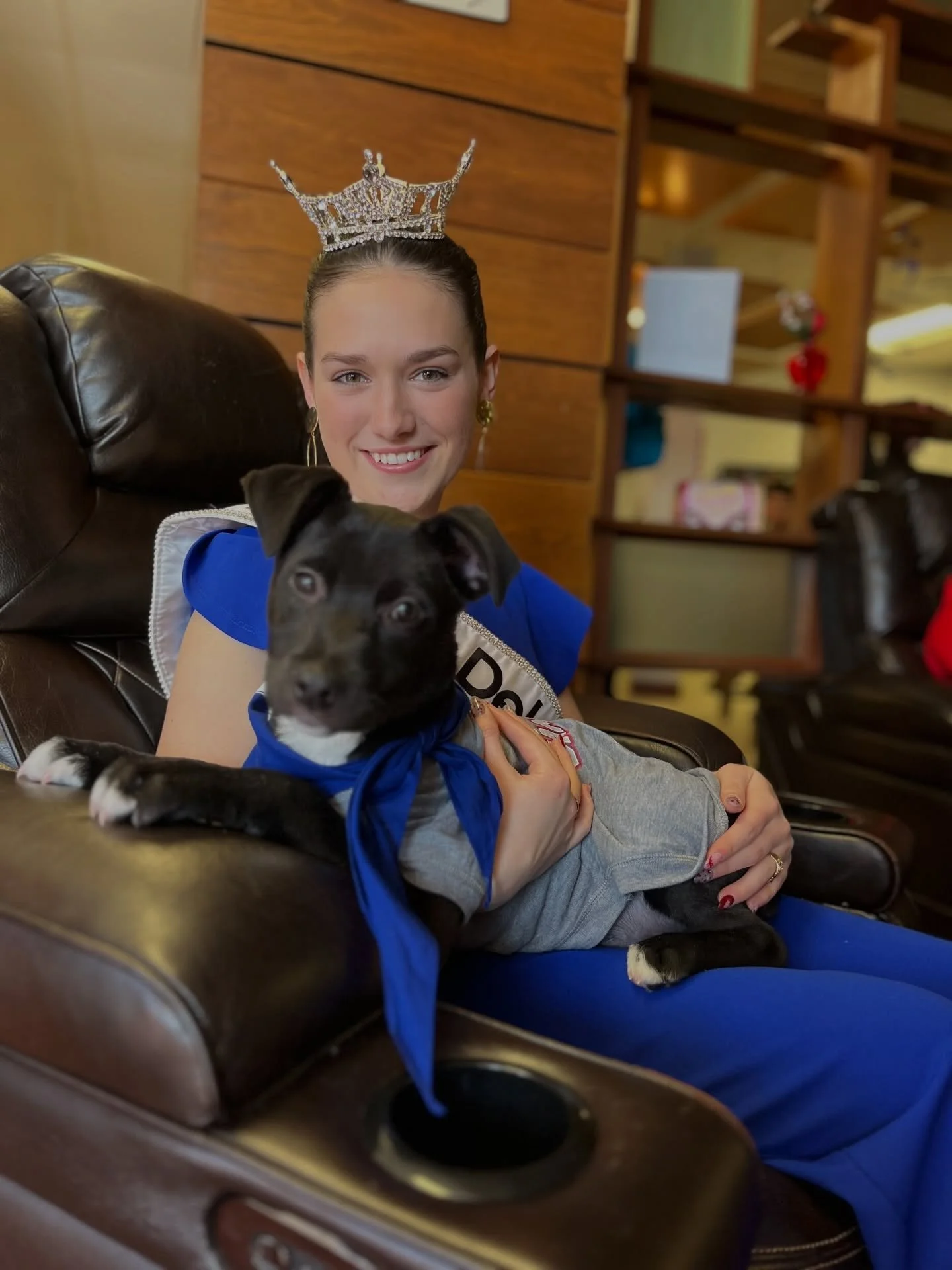 Thank you so much @uso_delaware for inviting Miss Delaware to be part of your Puppy Bowl watch party! Sadly, we don&rsquo;t think Hailey can sneak a puppy into her dorm room, but that just means these little pups are still available for adoption thro