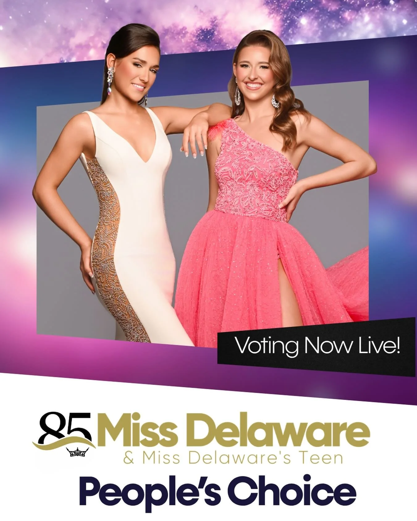 For 85 years, the Miss Delaware Scholarship Organization has launched young women toward their dreams&mdash;and this year, we&rsquo;re taking things to new heights 🚀✨

People&rsquo;s Choice voting for the 2026 Miss Delaware &amp; Miss Delaware&rsquo
