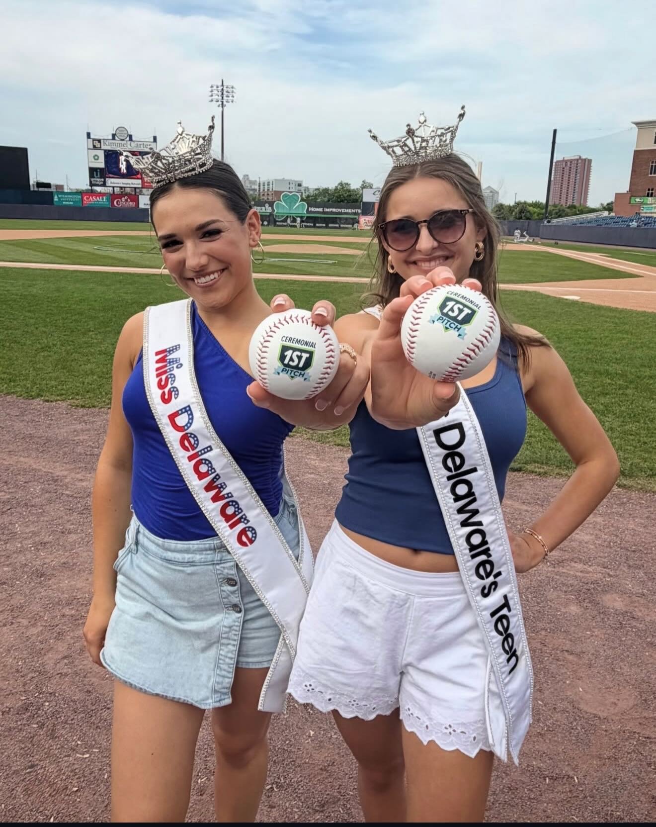 Delaware 250 night at the ballpark ⚾️✨

Hailey and Avery kicked things off last night with the first pitch, our local titleholders took over the concession stand to raise money for our scholarship fund, and the Young Diamonds were living their best b