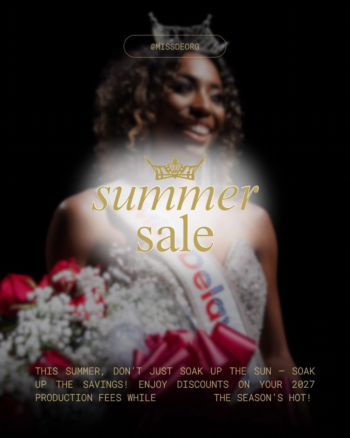 ☀️ Our Summer Sale is HERE! 👑

If you&rsquo;ve been thinking about competing for Miss Delaware or Miss Delaware's Teen 2027, now is the perfect time to get started!

✨ New contestants: Receive $75 OFF your production fee.
✨ Returning contestants: Re