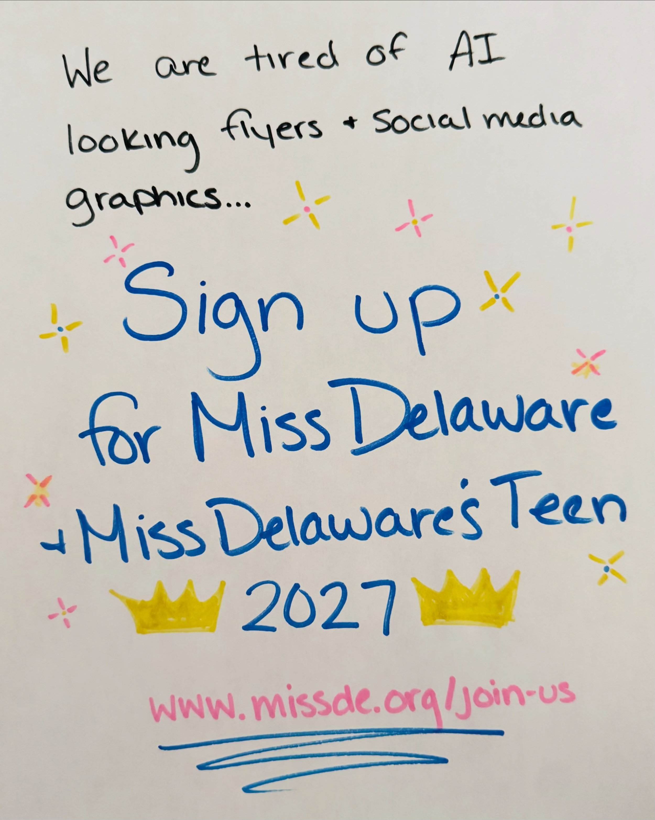 Welp... this is refreshing I guess. Sign up today! MissDE.org/join-us