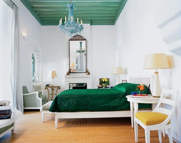 An interior shot of Yves Saint Laurent's Tangier home. 