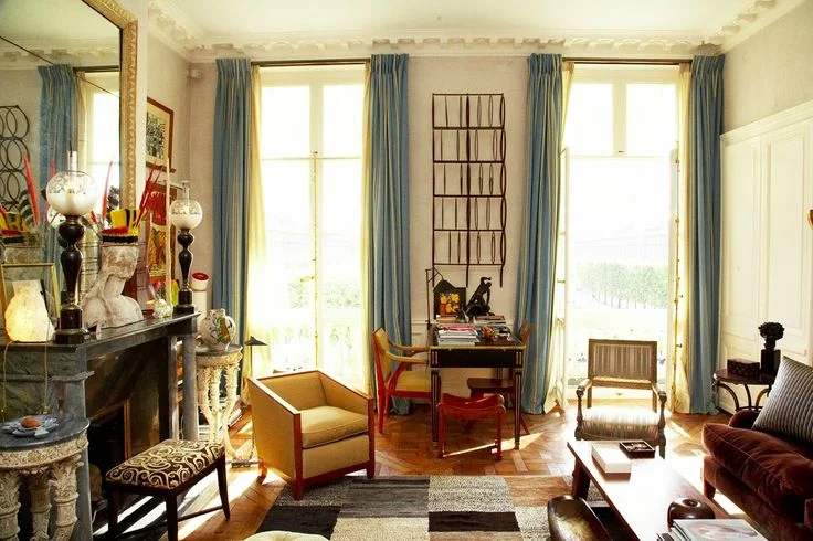 Interior shots of Jacques Grange's Paris apartment