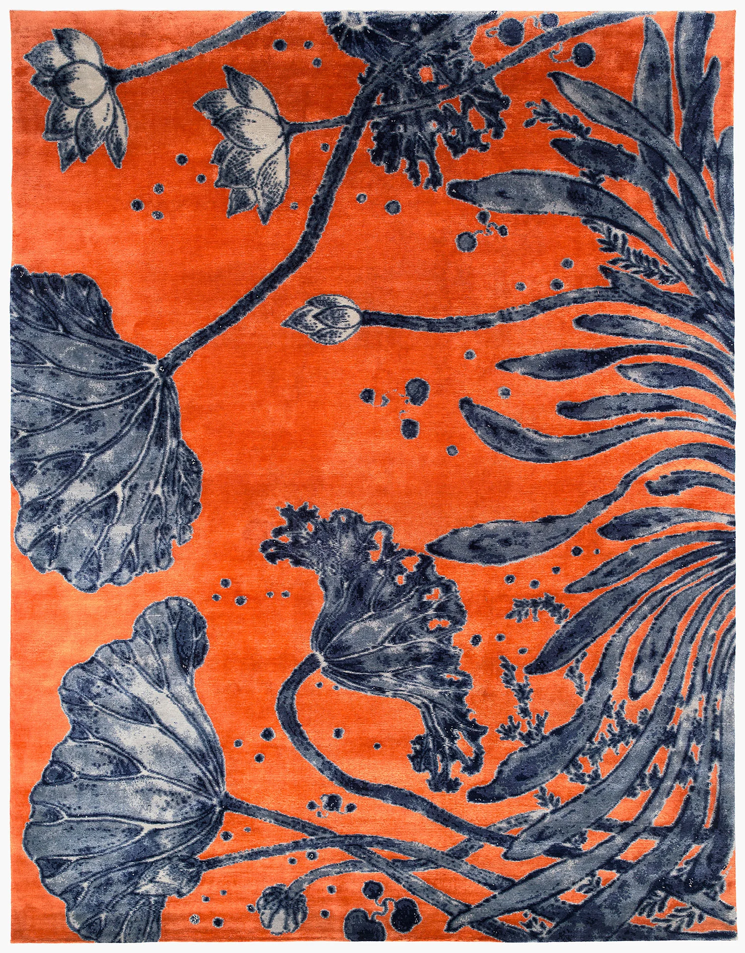 Water Flowers, wool and silk 9' x 12'