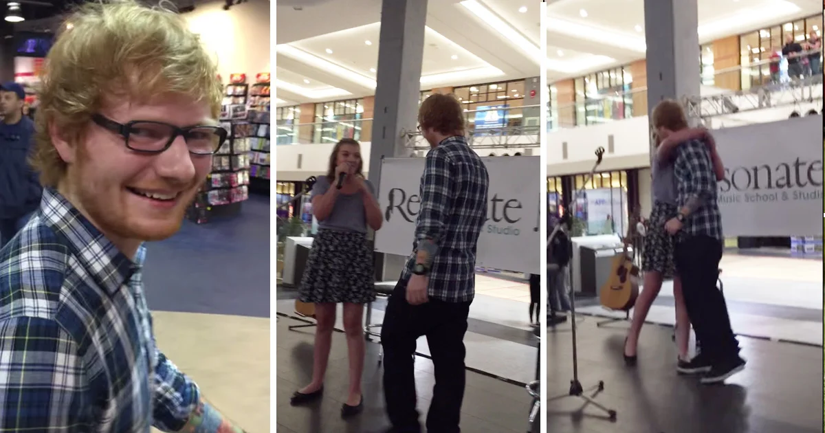Ed Sheeran Surprises a Fan Singing His Song