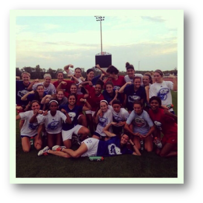 The KU soccer team celebrates finishing the grueling Gauntlet and welcomes the 2014 Preseason