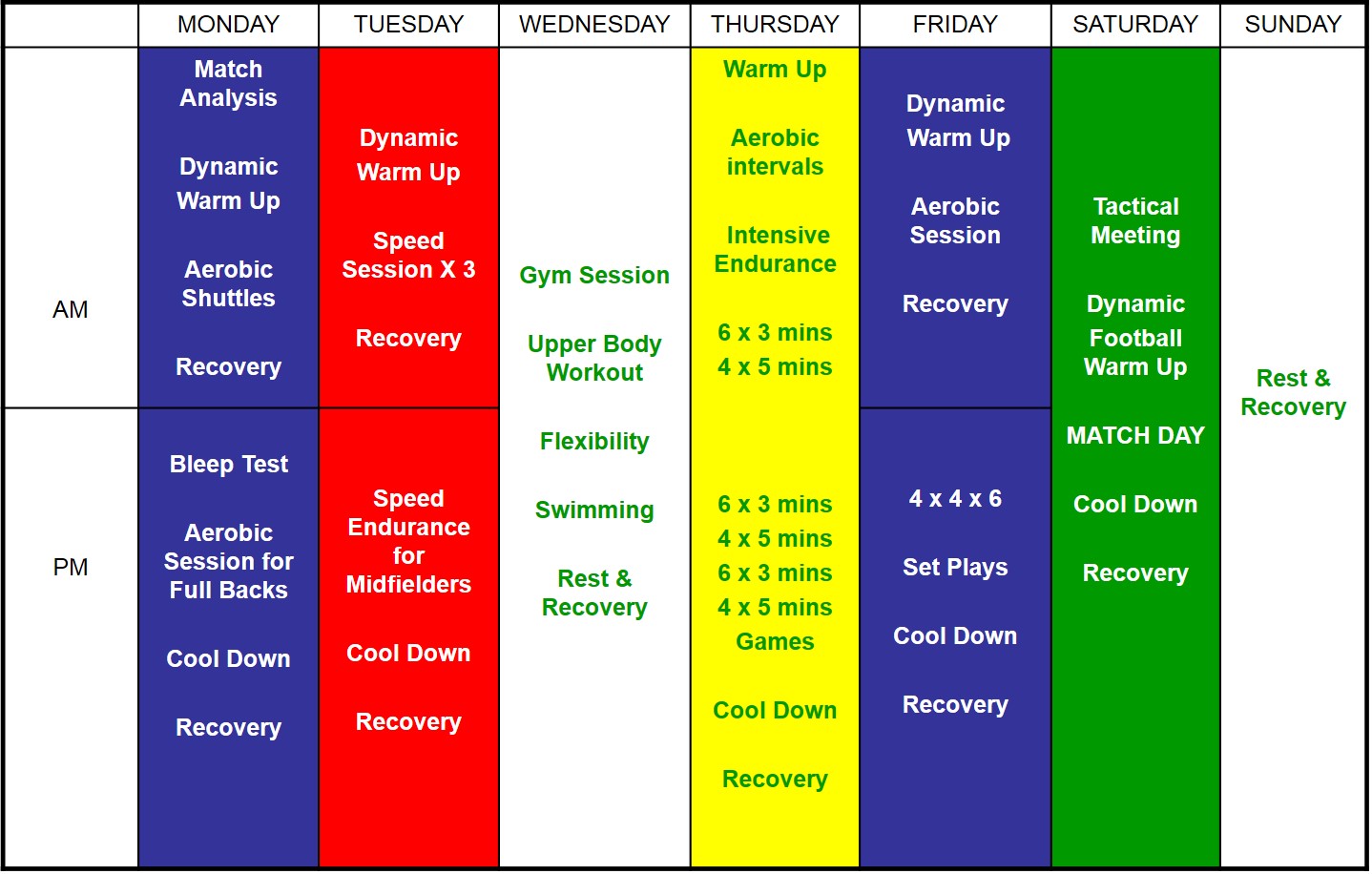 6 Week Preseason Training Plan