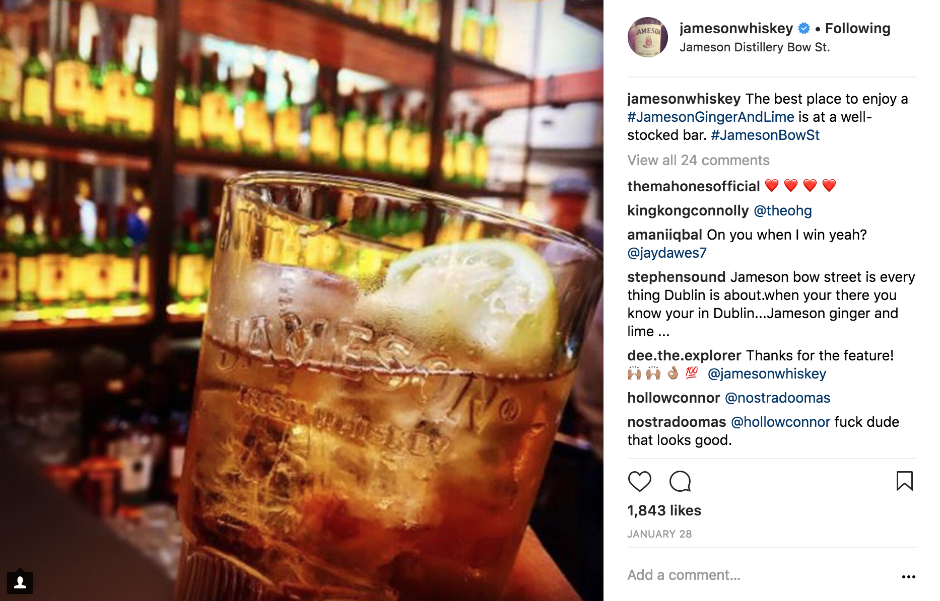 The best place to enjoy a #JamesonGingerAndLime is a well-stocked bar.