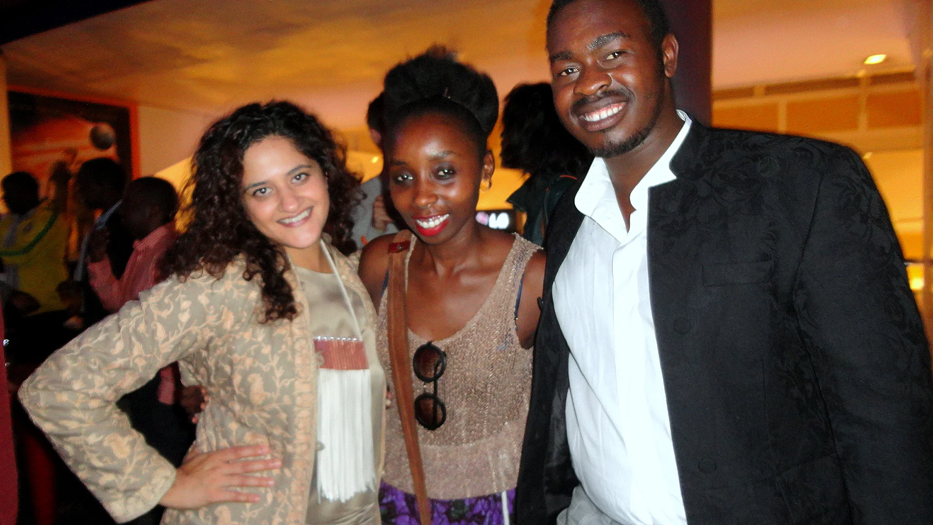 Two of the film's fashion designers, Ami and Namnyak with stylist Babu